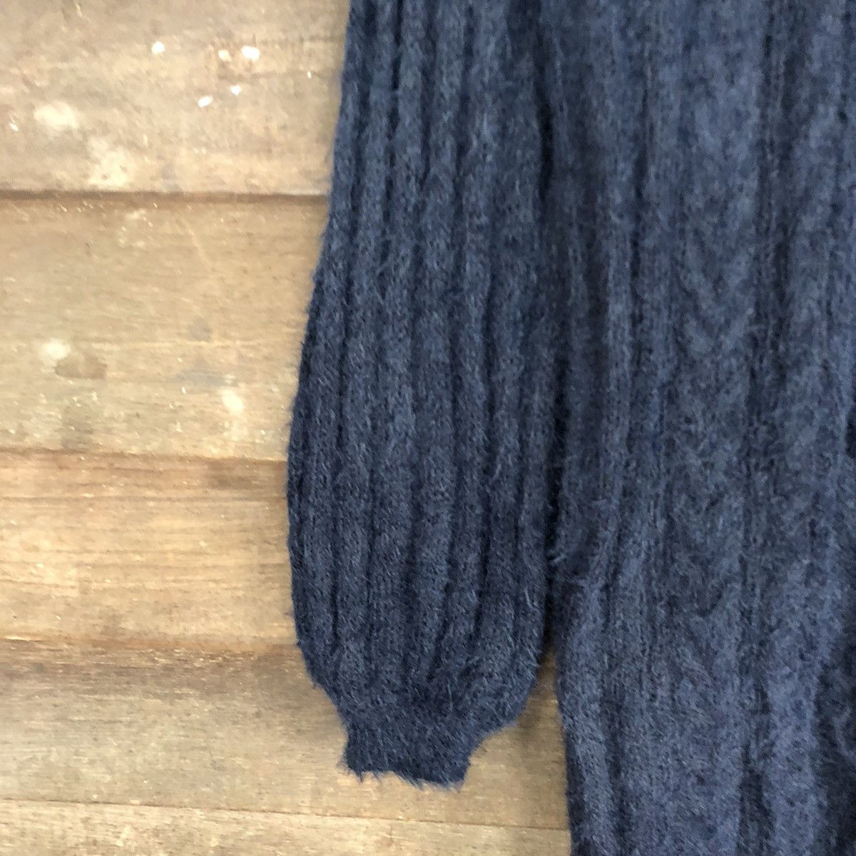Homespun Knitwear × Japanese Brand DL Japan Dark Blue Mohair Shag Shaggy Knitwear #B629 Size L / US 10 / IT 46 - 6 Thumbnail