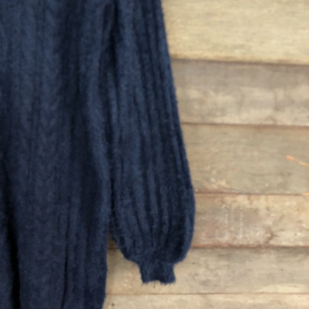 Homespun Knitwear × Japanese Brand DL Japan Dark Blue Mohair Shag Shaggy Knitwear #B629 Size L / US 10 / IT 46 - 4 Thumbnail