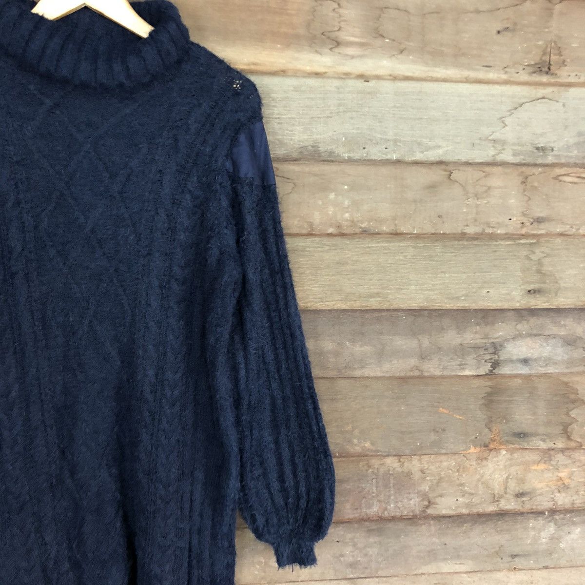 Homespun Knitwear × Japanese Brand DL Japan Dark Blue Mohair Shag Shaggy Knitwear #B629 Size L / US 10 / IT 46 - 5 Thumbnail