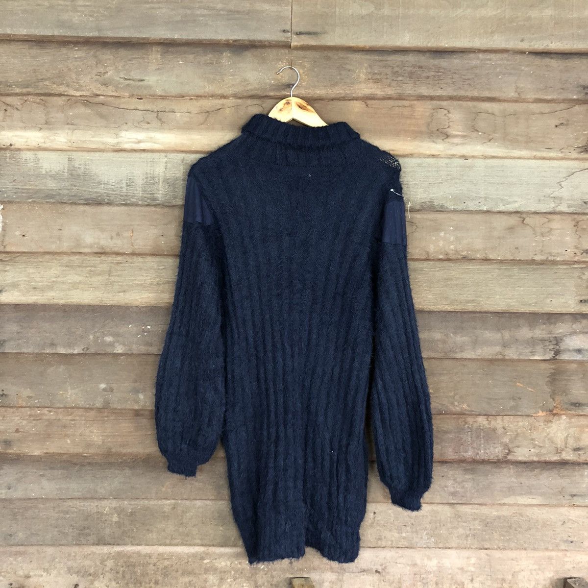 Homespun Knitwear × Japanese Brand DL Japan Dark Blue Mohair Shag Shaggy Knitwear #B629 Size L / US 10 / IT 46 - 12 Thumbnail
