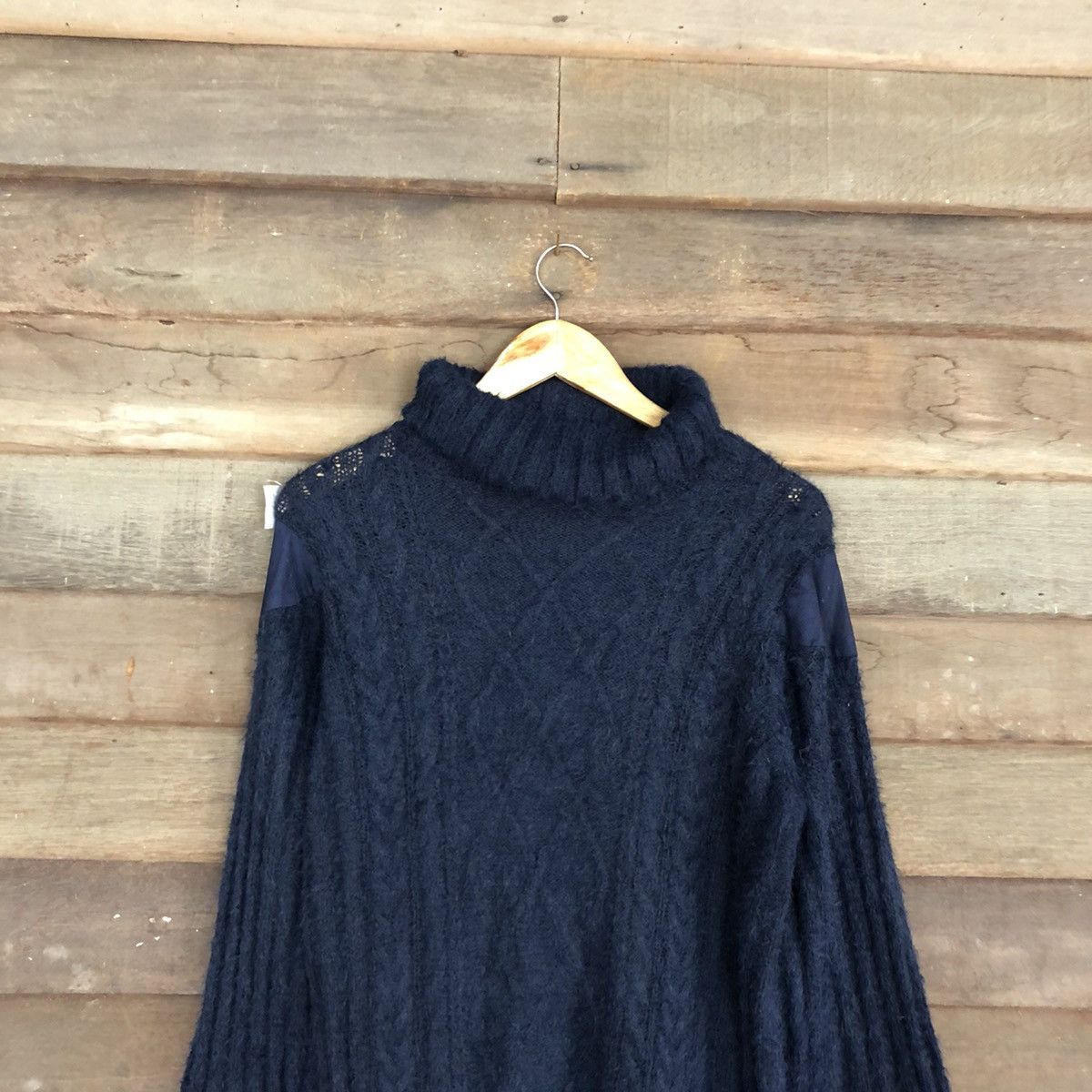 Homespun Knitwear × Japanese Brand DL Japan Dark Blue Mohair Shag Shaggy Knitwear #B629 Size L / US 10 / IT 46 - 2 Thumbnail