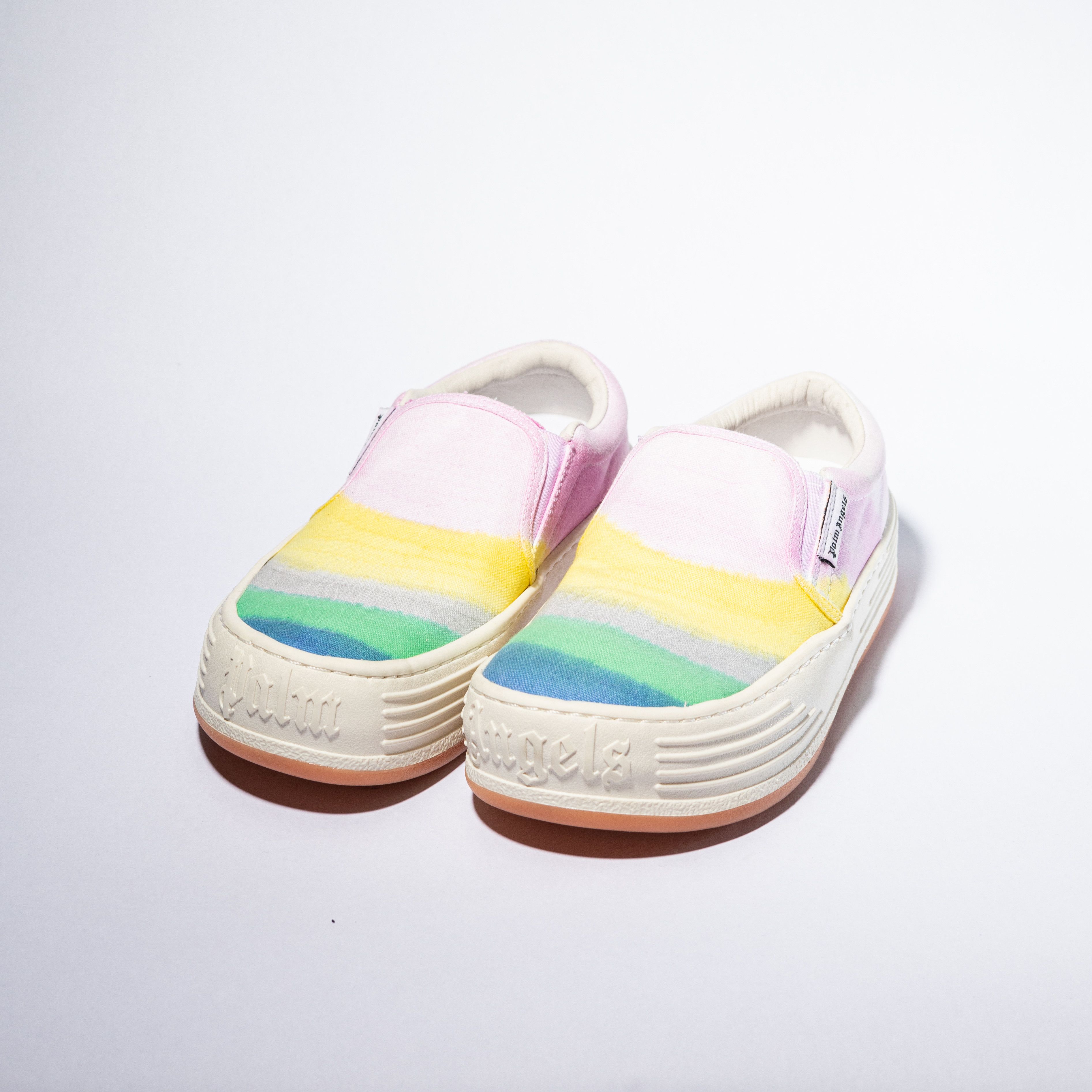 gradient-pattern canvas slip-on sneakers