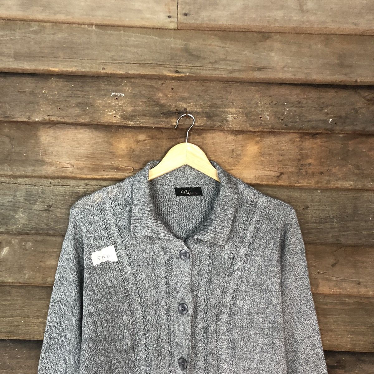 Homespun Knitwear × Japanese Brand × Vintage PolpoA japan vintage knitwear Grey Cardigan #512B Size US L / EU 52-54 / 3 - 9 Thumbnail