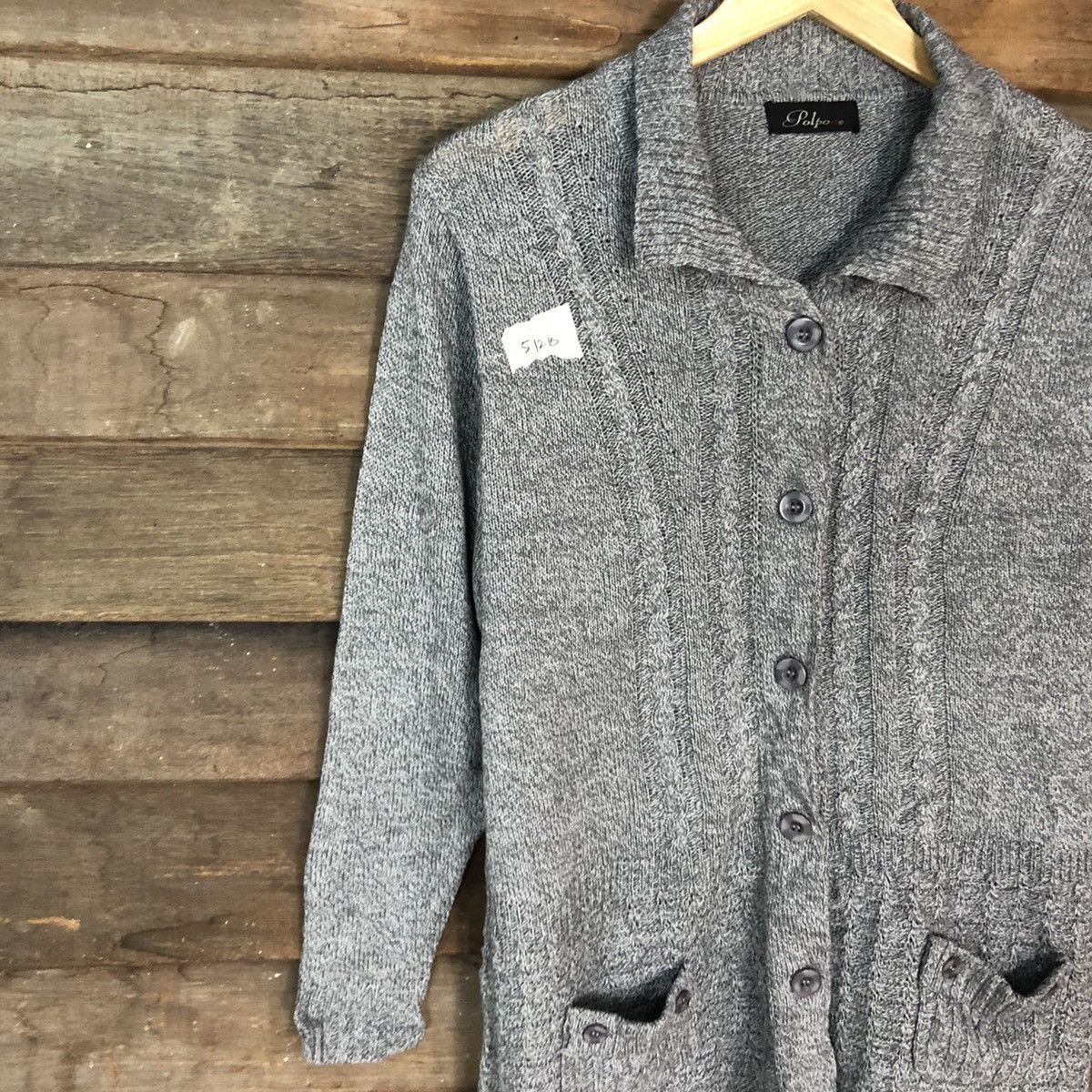 Homespun Knitwear × Japanese Brand × Vintage PolpoA japan vintage knitwear Grey Cardigan #512B Size US L / EU 52-54 / 3 - 7 Thumbnail