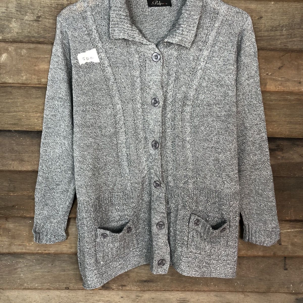 Homespun Knitwear × Japanese Brand × Vintage PolpoA japan vintage knitwear Grey Cardigan #512B Size US L / EU 52-54 / 3 - 8 Thumbnail