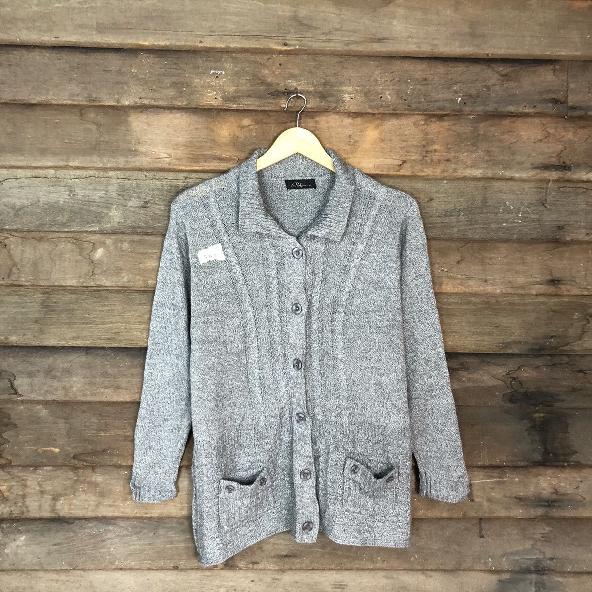 Homespun Knitwear × Japanese Brand × Vintage PolpoA japan vintage knitwear Grey Cardigan #512B Size US L / EU 52-54 / 3 - 1 Thumbnail