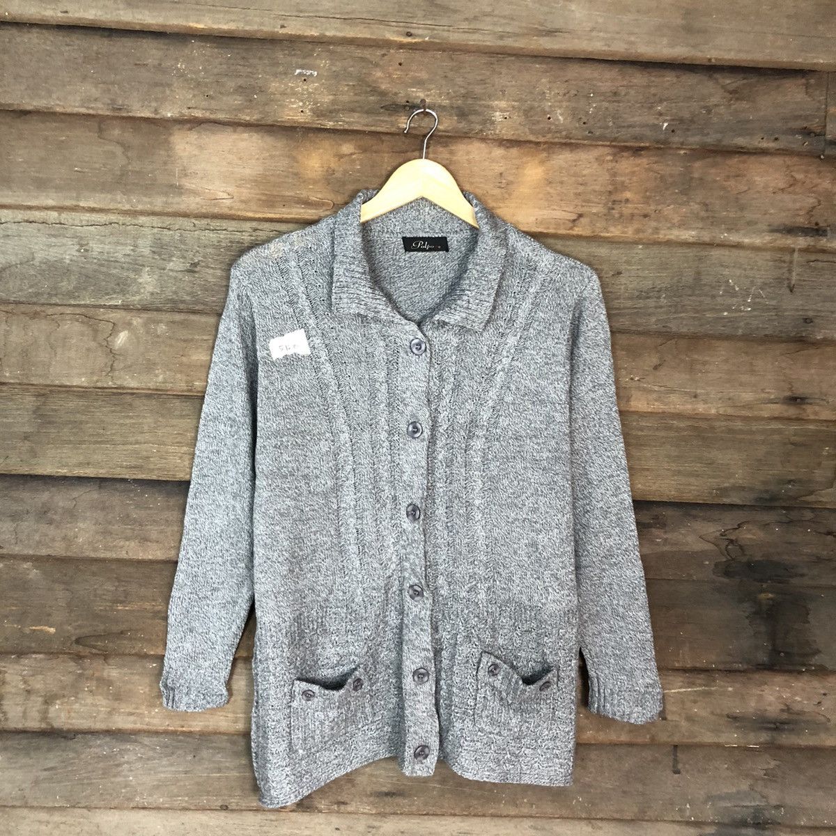 Homespun Knitwear × Japanese Brand × Vintage PolpoA japan vintage knitwear Grey Cardigan #512B Size US L / EU 52-54 / 3 - 3 Thumbnail