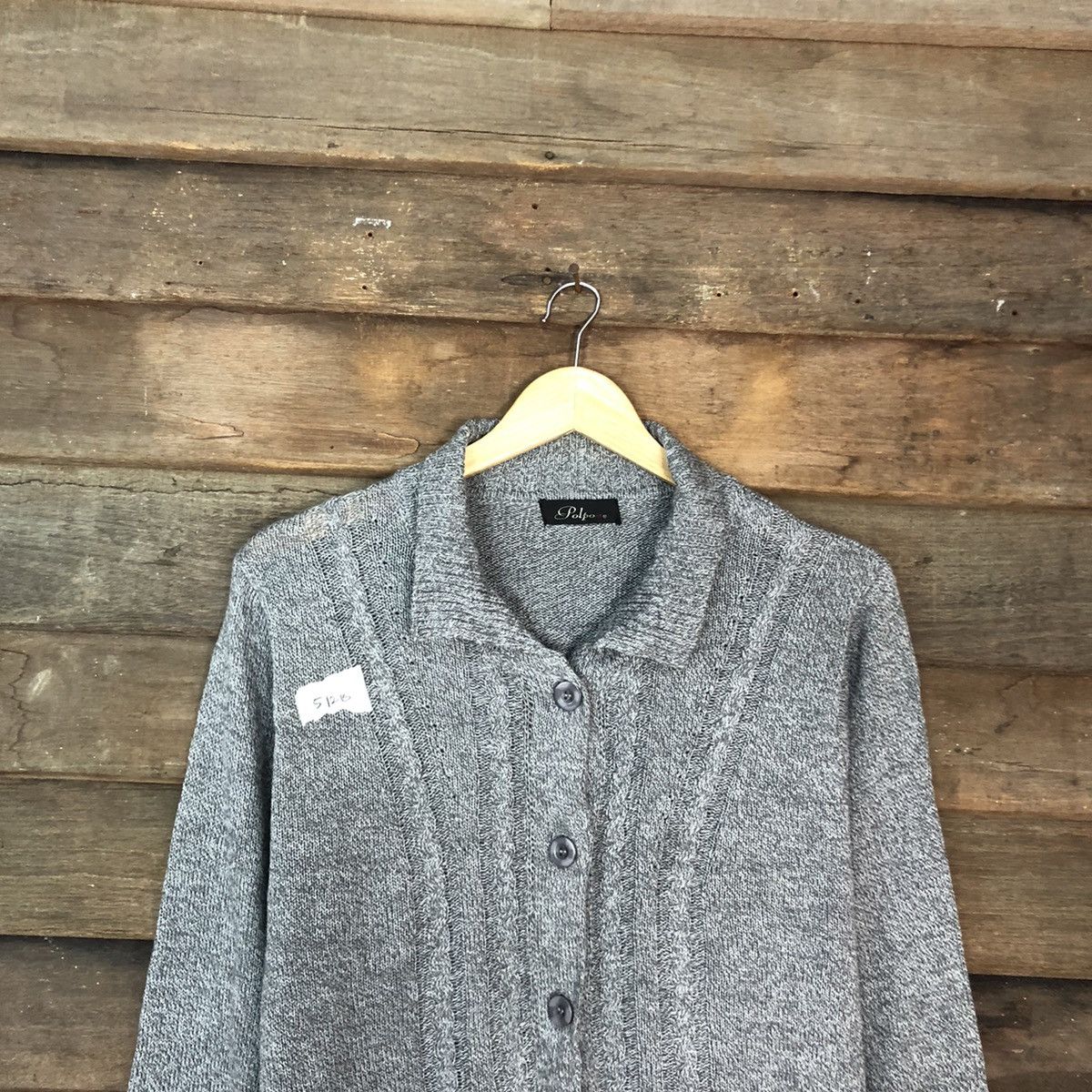 Homespun Knitwear × Japanese Brand × Vintage PolpoA japan vintage knitwear Grey Cardigan #512B Size US L / EU 52-54 / 3 - 2 Thumbnail