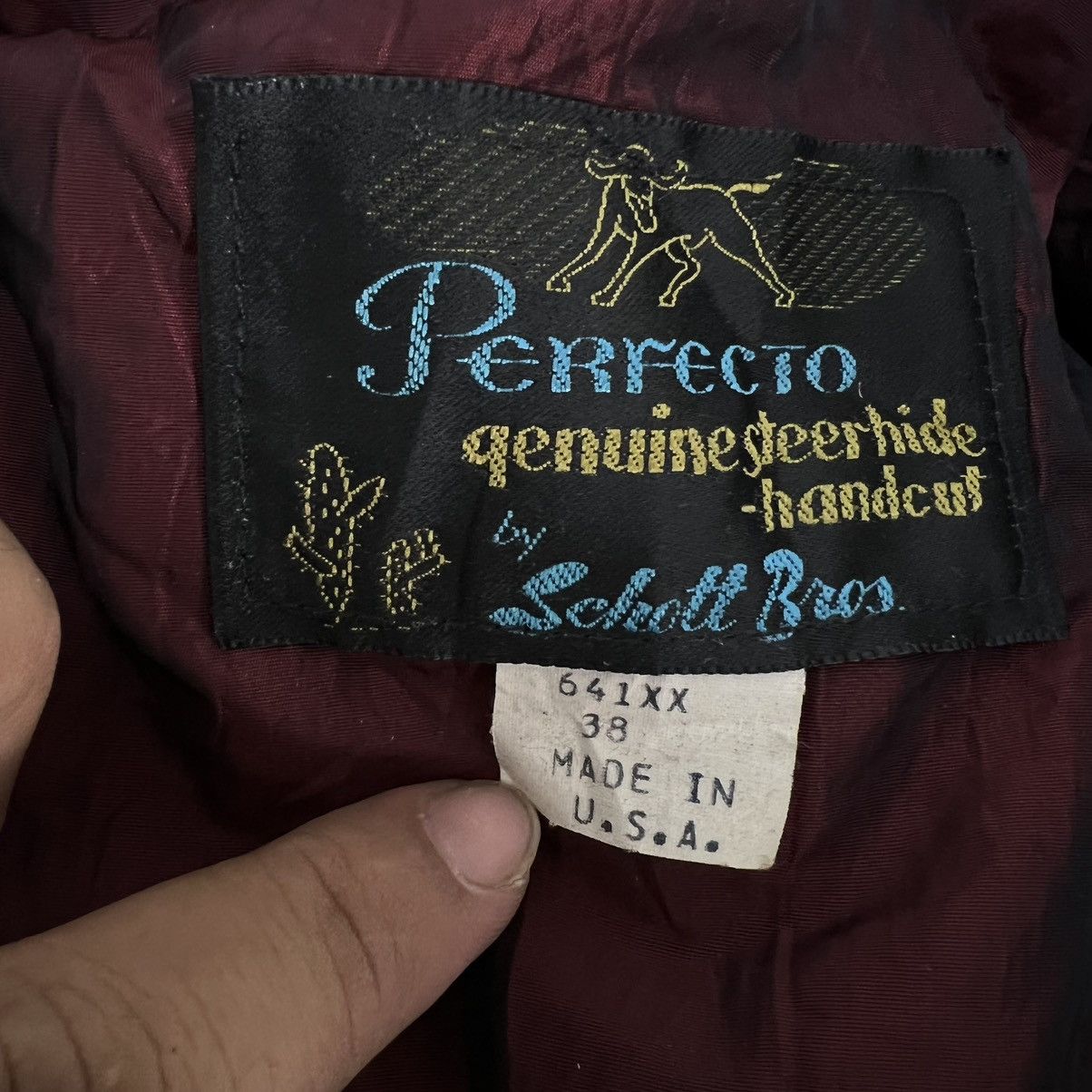 Schott 🔥641XX VTG 60’s SCHOTT PERFECTO GENUINE LEATHER JACKET USA Size US S / EU 44-46 / 1 - 15 Thumbnail