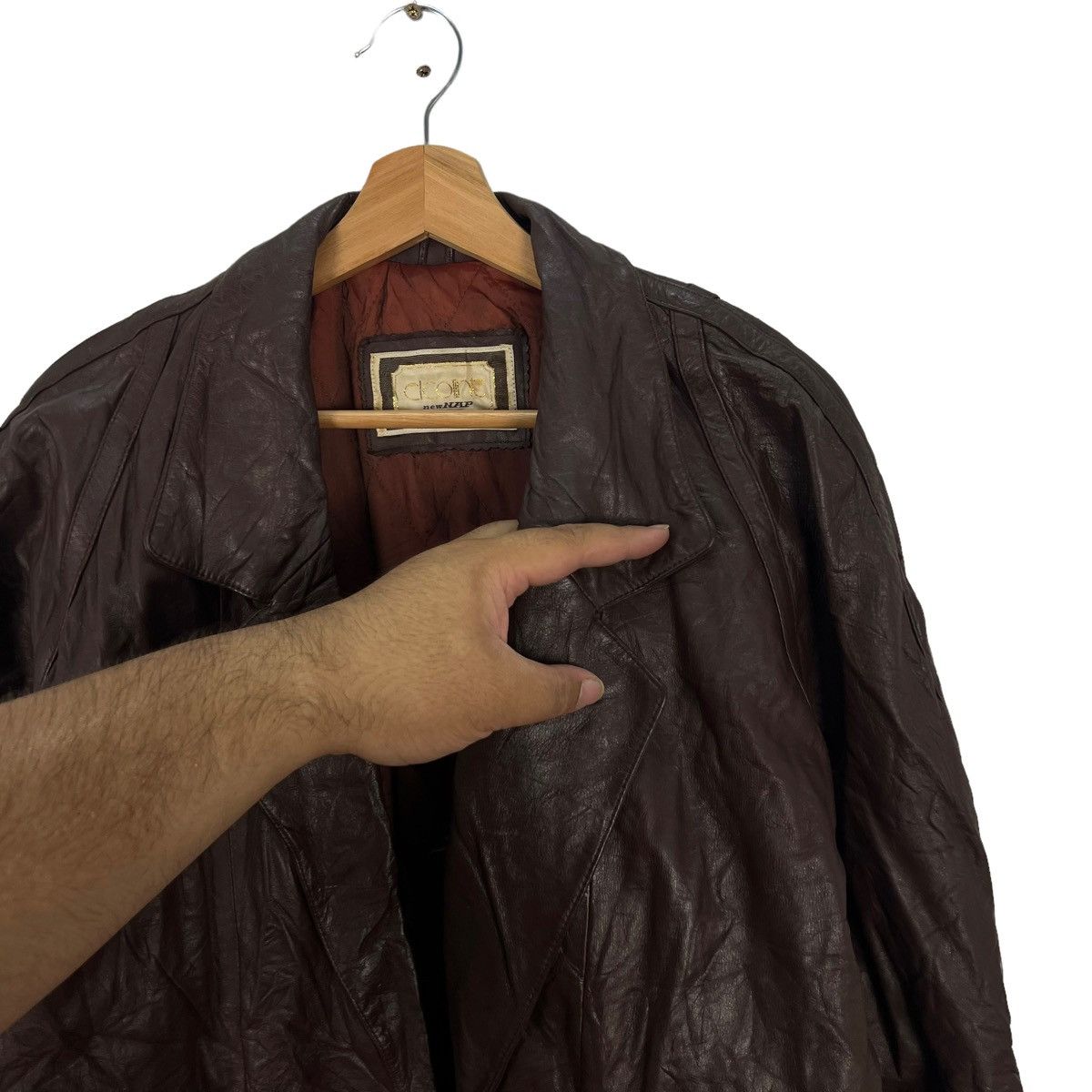 Vintage VINTAGE LEATHER JACKET ELCOLINT NEW NAP DOUBLE BREAST DESIGN Size US M / EU 48-50 / 2 - 7 Thumbnail