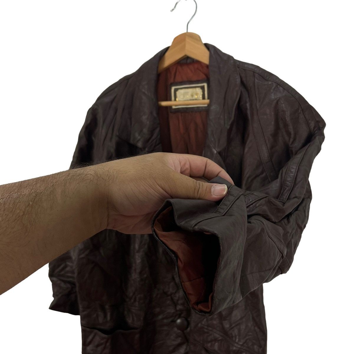 Vintage VINTAGE LEATHER JACKET ELCOLINT NEW NAP DOUBLE BREAST DESIGN Size US M / EU 48-50 / 2 - 6 Thumbnail
