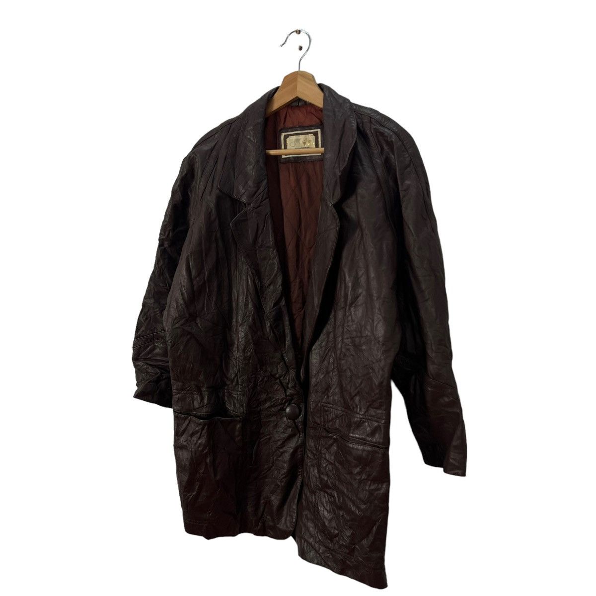 Vintage VINTAGE LEATHER JACKET ELCOLINT NEW NAP DOUBLE BREAST DESIGN Size US M / EU 48-50 / 2 - 4 Thumbnail