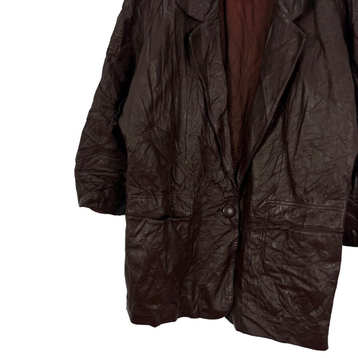 Vintage VINTAGE LEATHER JACKET ELCOLINT NEW NAP DOUBLE BREAST DESIGN Size US M / EU 48-50 / 2 - 2 Thumbnail