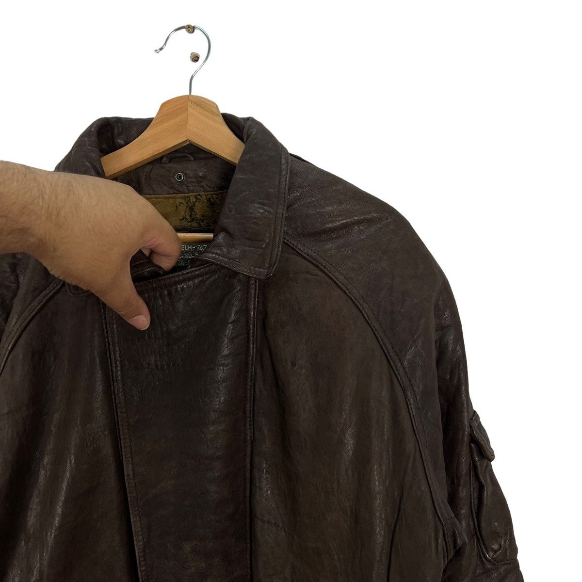 Toyo Enterprises VINTAGE LEATHER JACKET AVIATION COMMANDER PARACHUTE DESIGN Size US L / EU 52-54 / 3 - 6 Thumbnail