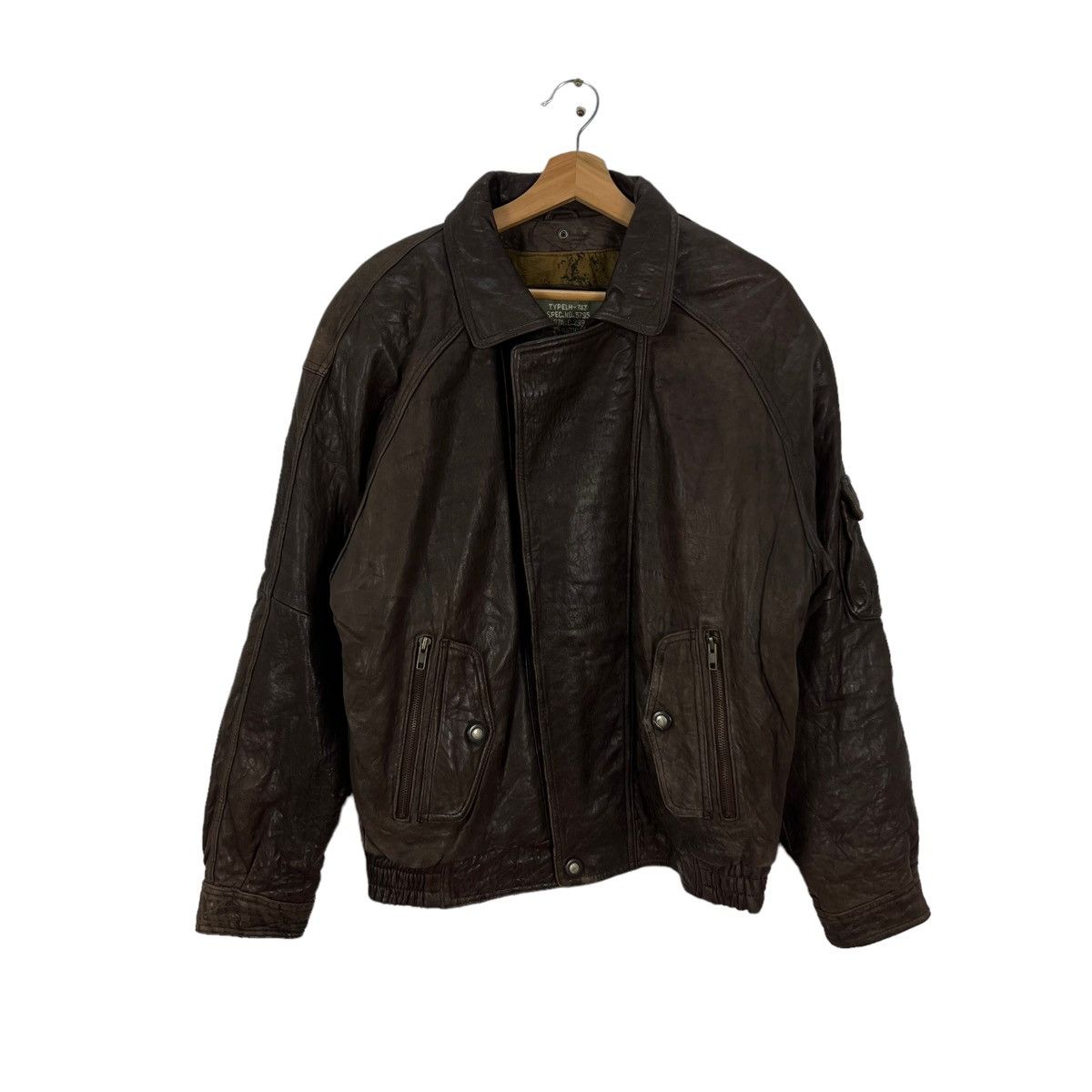 Toyo Enterprises VINTAGE LEATHER JACKET AVIATION COMMANDER PARACHUTE DESIGN Size US L / EU 52-54 / 3 - 1 Thumbnail