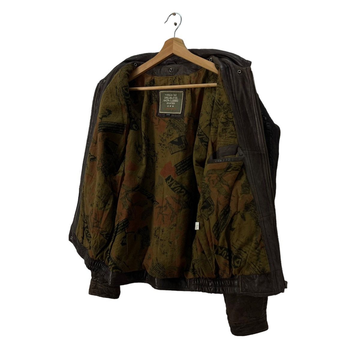 Toyo Enterprises VINTAGE LEATHER JACKET AVIATION COMMANDER PARACHUTE DESIGN Size US L / EU 52-54 / 3 - 10 Thumbnail
