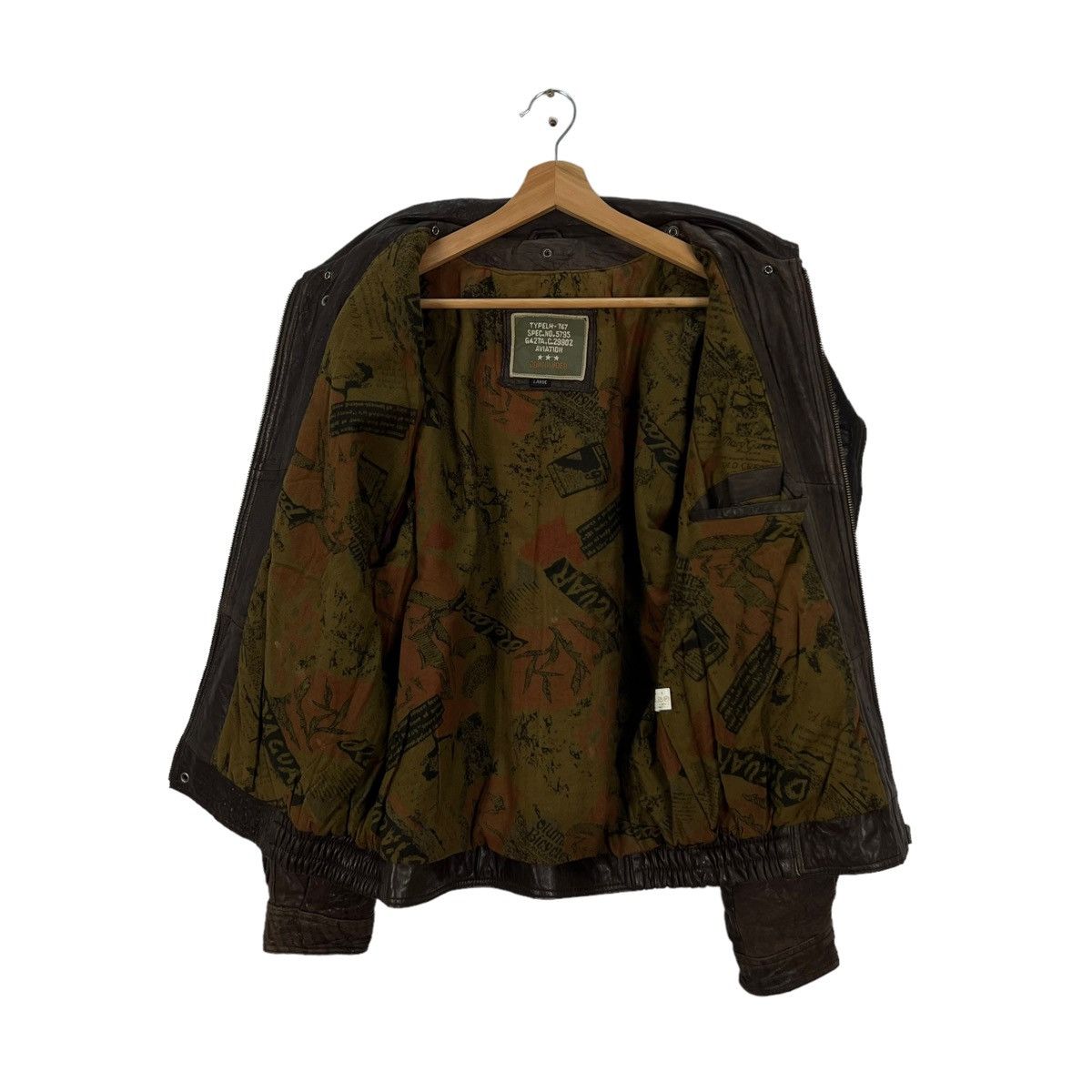 Toyo Enterprises VINTAGE LEATHER JACKET AVIATION COMMANDER PARACHUTE DESIGN Size US L / EU 52-54 / 3 - 7 Thumbnail