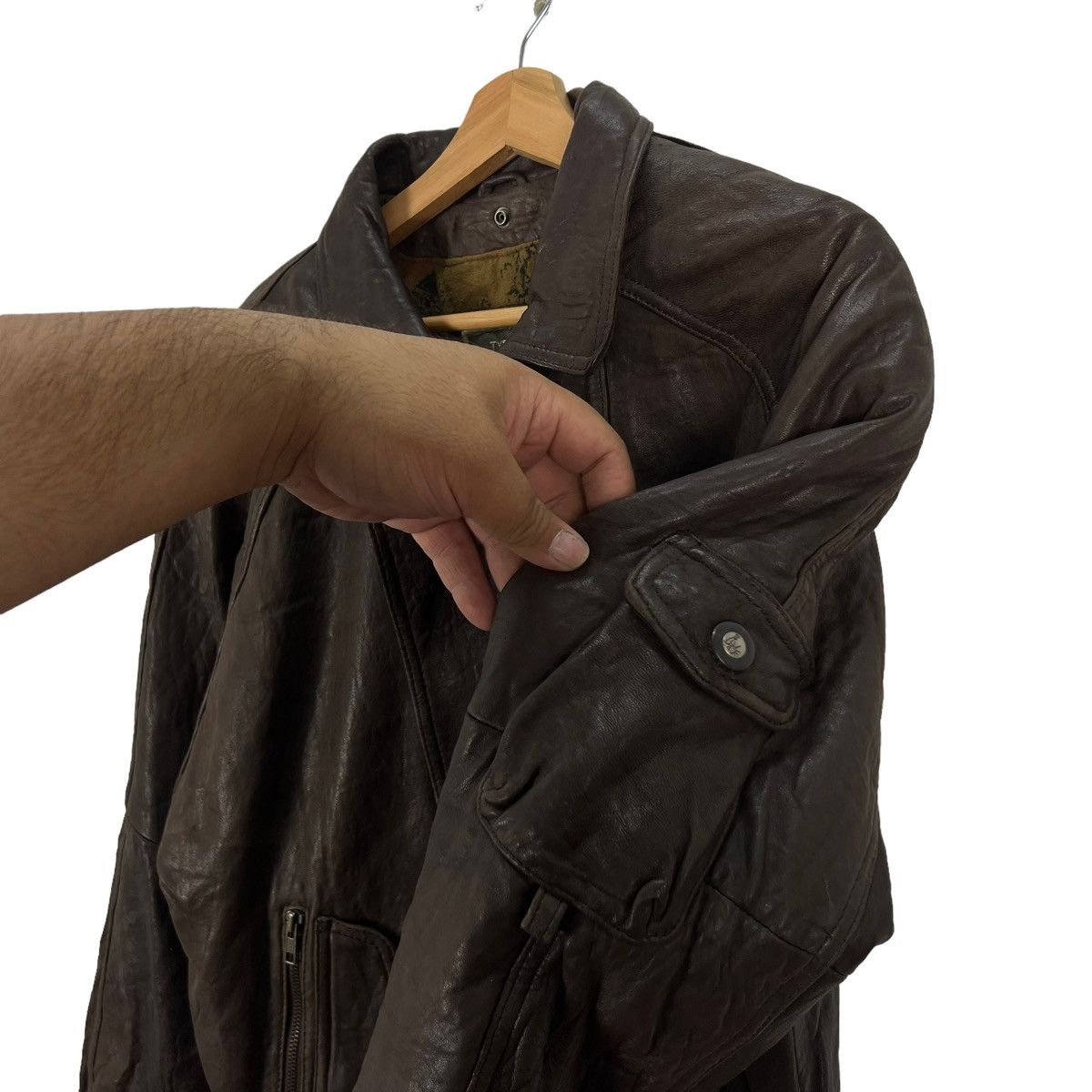 Toyo Enterprises VINTAGE LEATHER JACKET AVIATION COMMANDER PARACHUTE DESIGN Size US L / EU 52-54 / 3 - 5 Thumbnail