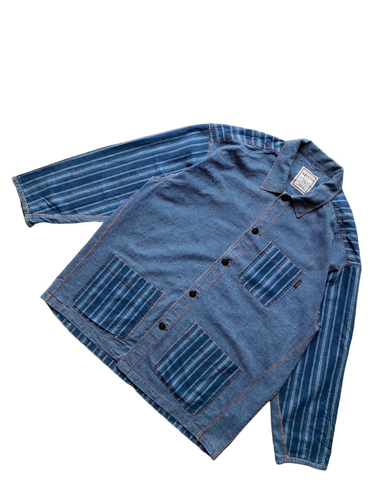 Blue Blue Japan × Hysteric Glamour × Japanese Brand 🇯🇵Vintage Abitio Indigo Pachwork Jacket Visvim kapital design Size US L / EU 52-54 / 3 - 12 Thumbnail