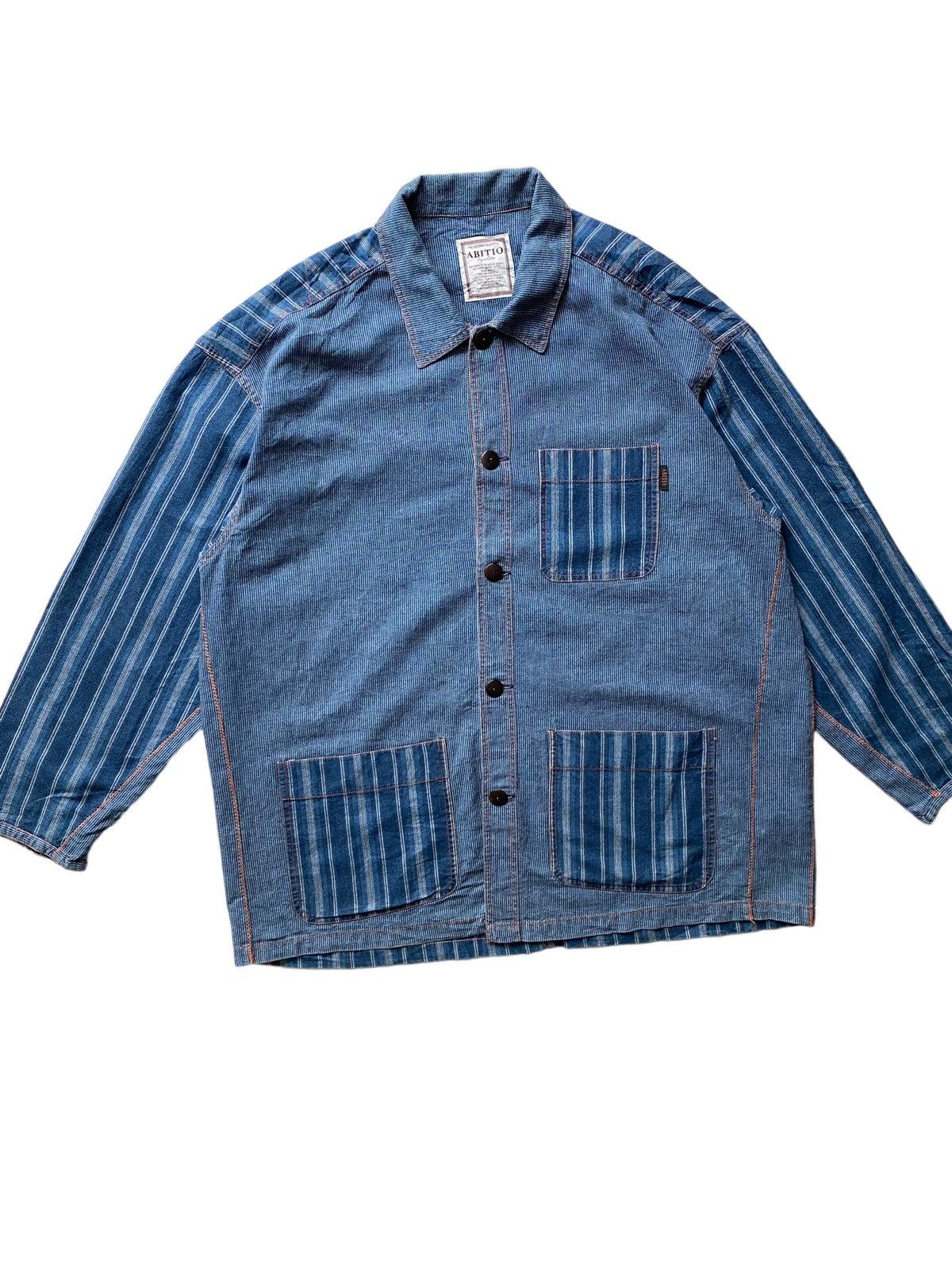 Blue Blue Japan × Hysteric Glamour × Japanese Brand 🇯🇵Vintage Abitio Indigo Pachwork Jacket Visvim kapital design Size US L / EU 52-54 / 3 - 5 Thumbnail