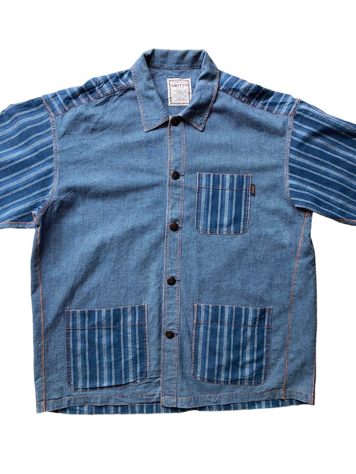 Blue Blue Japan × Hysteric Glamour × Japanese Brand 🇯🇵Vintage Abitio Indigo Pachwork Jacket Visvim kapital design Size US L / EU 52-54 / 3 - 11 Thumbnail