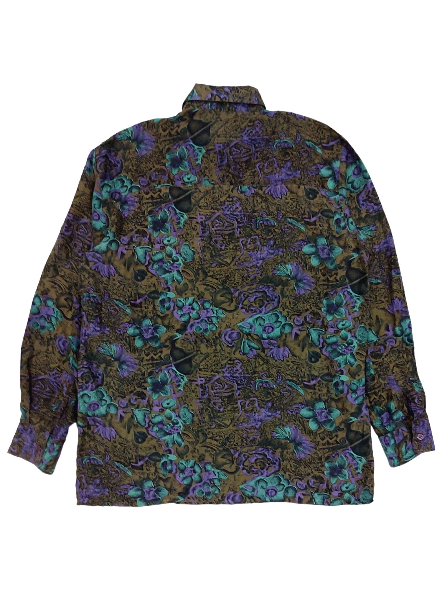 Designer × Melrose Rare! Melrose Floral Silk Shirt Size US L / EU 52-54 / 3 - 2 Thumbnail