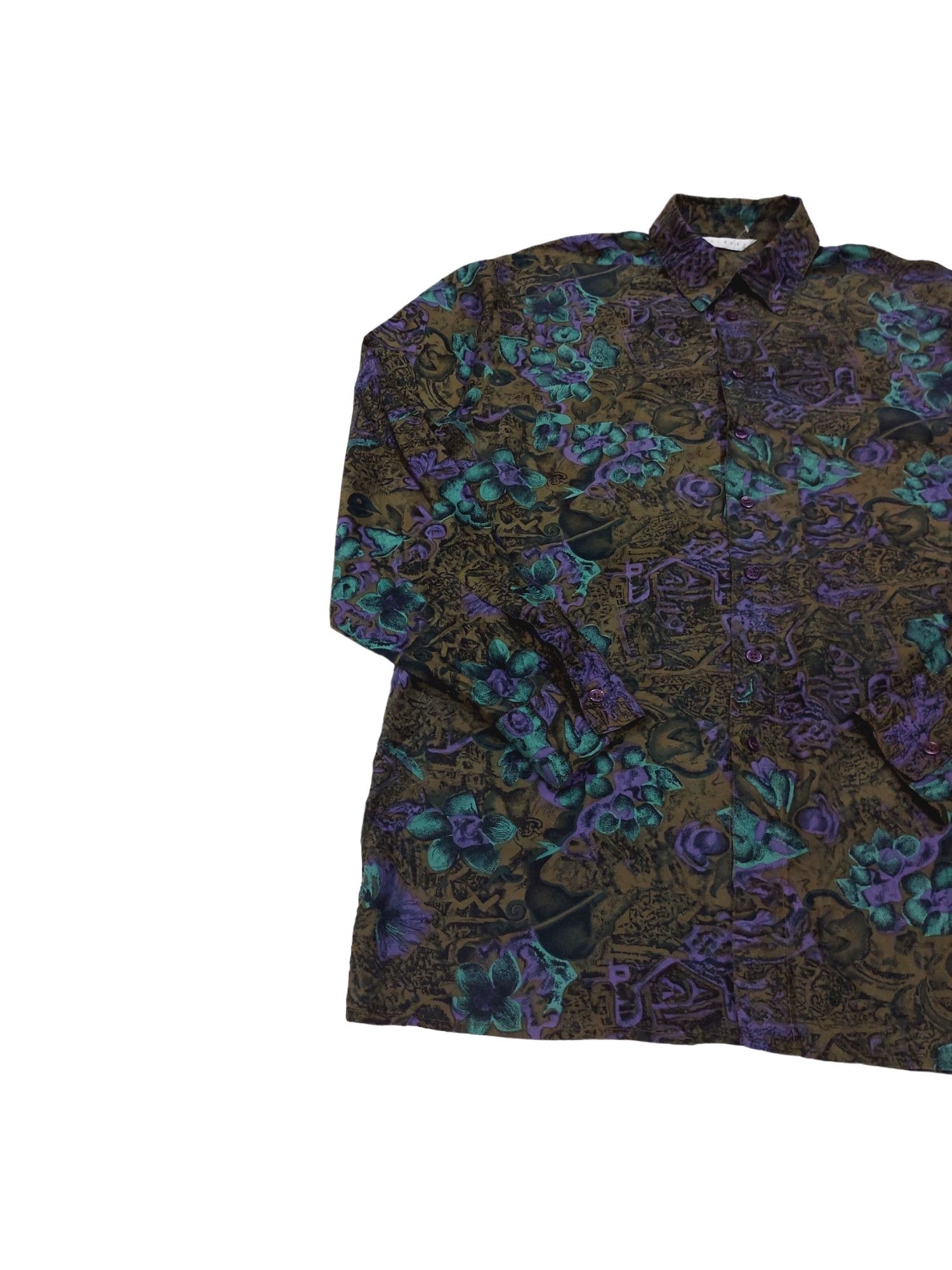 Designer × Melrose Rare! Melrose Floral Silk Shirt Size US L / EU 52-54 / 3 - 4 Thumbnail