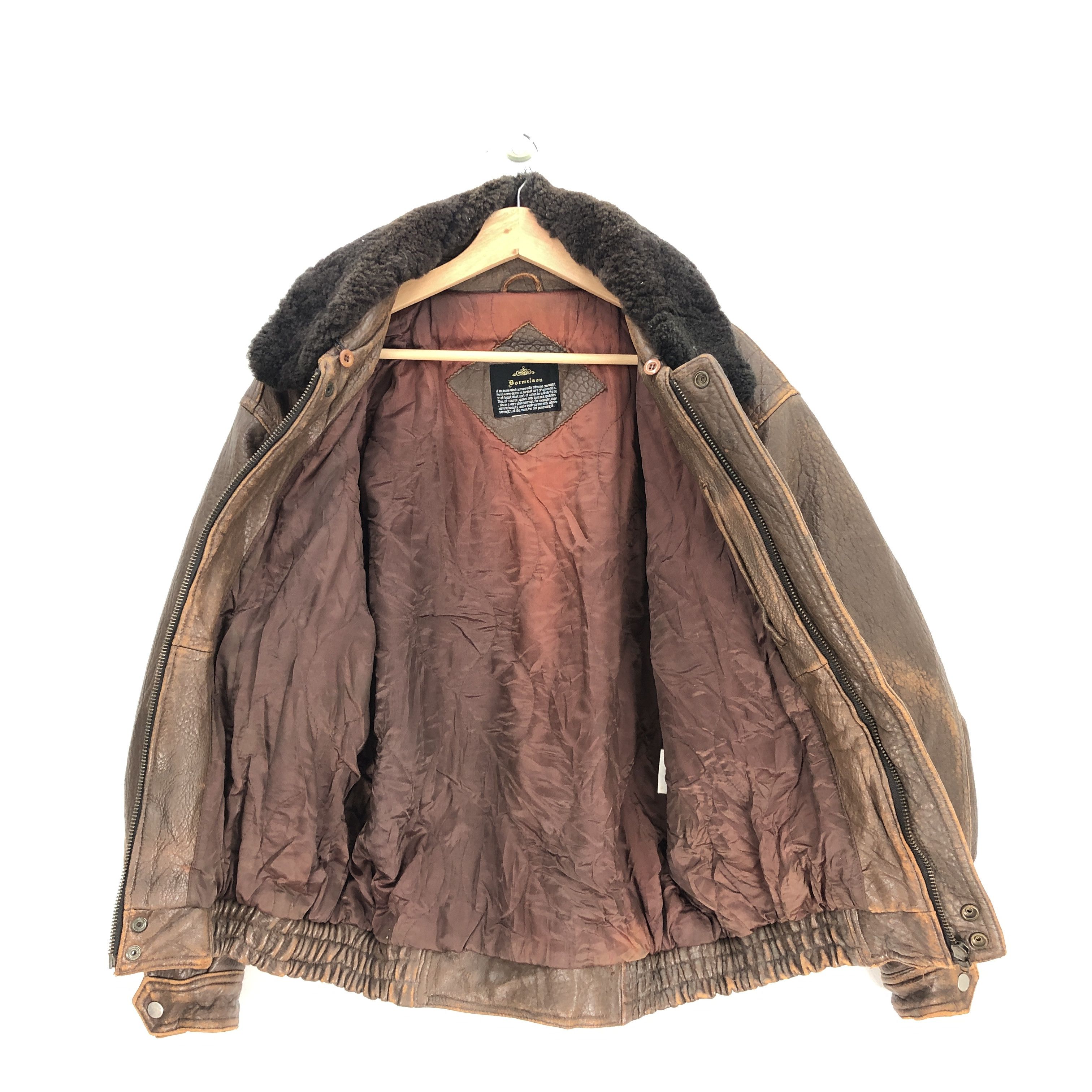Leather Bormeleon Leather Flight Jacket Sherpa Genuine Leather Size US L / EU 52-54 / 3 - 7 Thumbnail