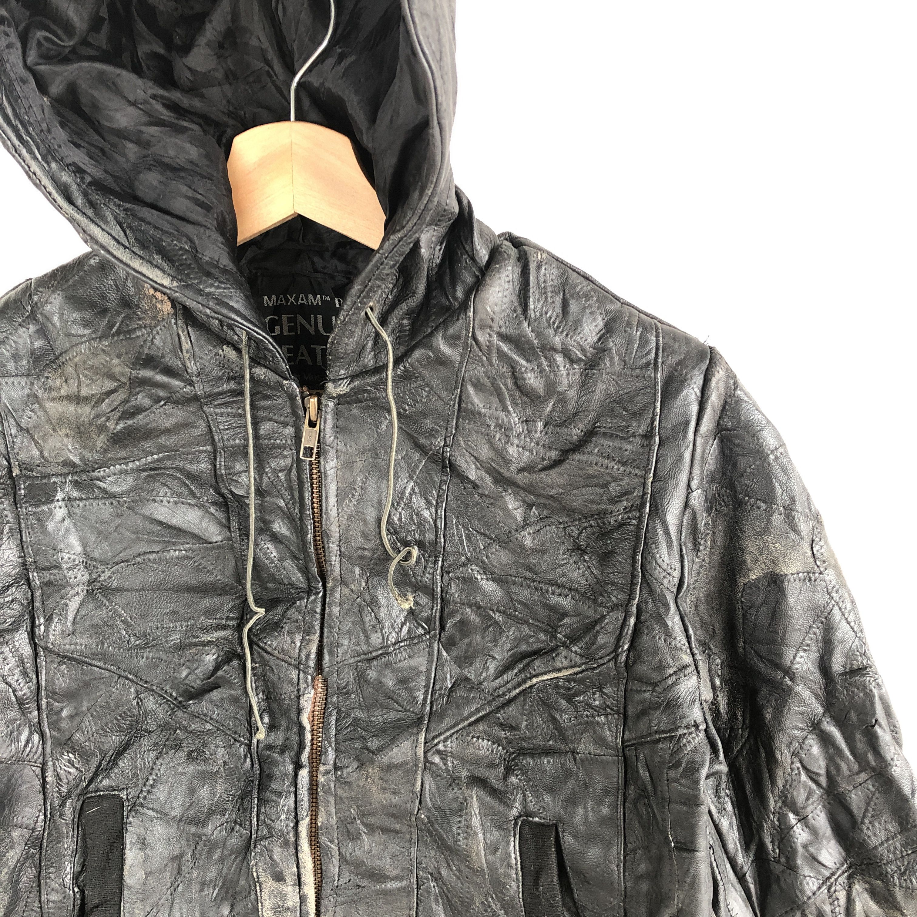Genuine Leather × Vintage Maxam Leather Jacket Hoodie Japanese Genuine Leather Size US XS / EU 42 / 0 - 4 Thumbnail