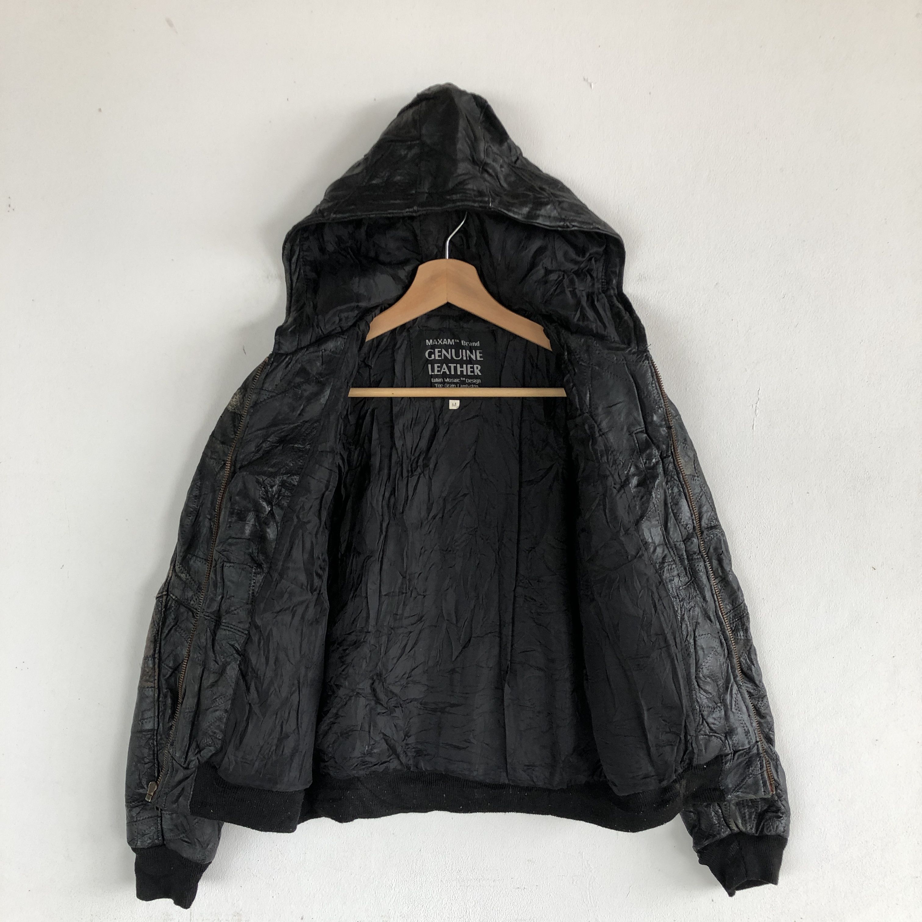 Genuine Leather × Vintage Maxam Leather Jacket Hoodie Japanese Genuine Leather Size US XS / EU 42 / 0 - 7 Thumbnail