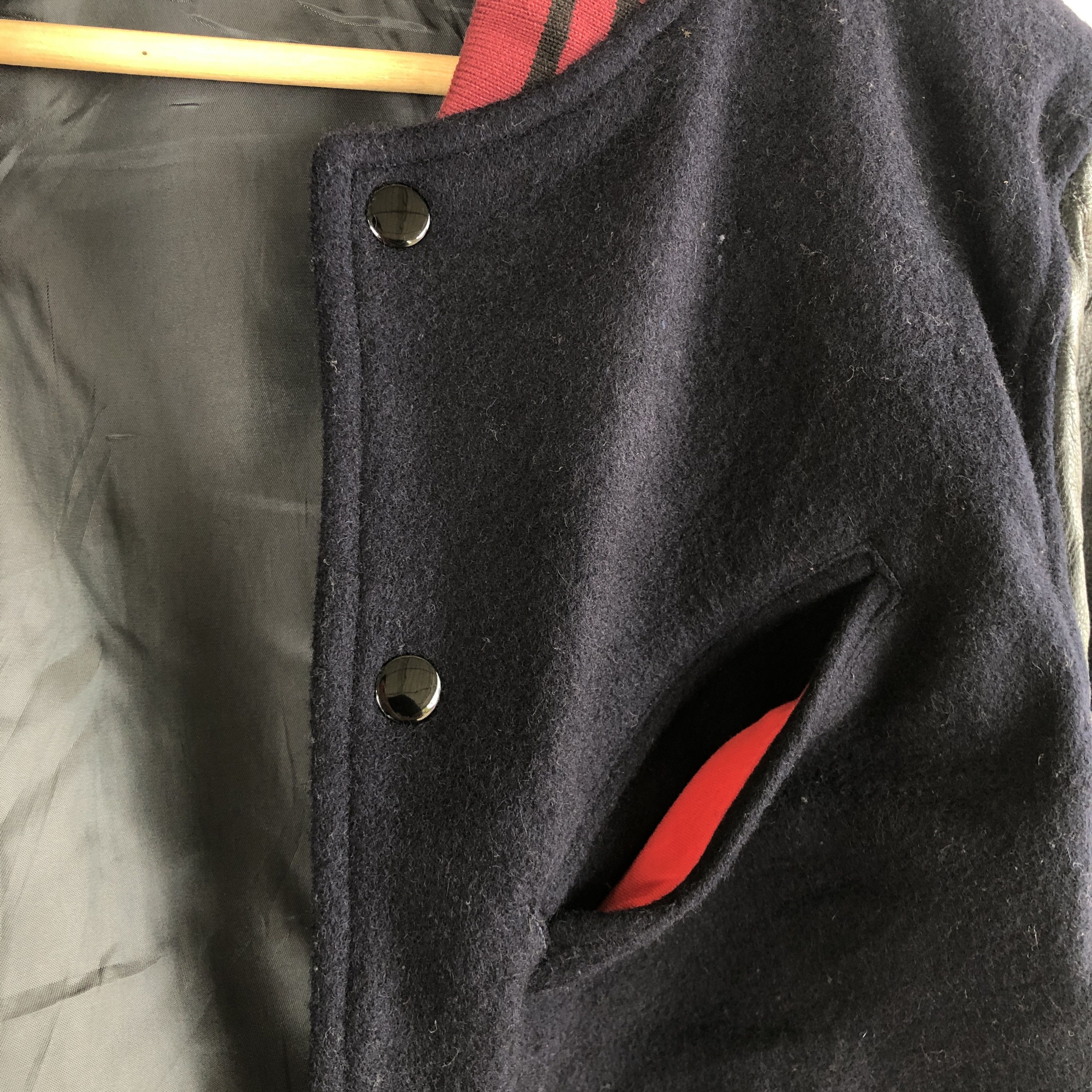 Japanese Brand × Vintage R Newbold Japanese Varsity Jacket Leather Wool Jacket Size US M / EU 48-50 / 2 - 11 Thumbnail