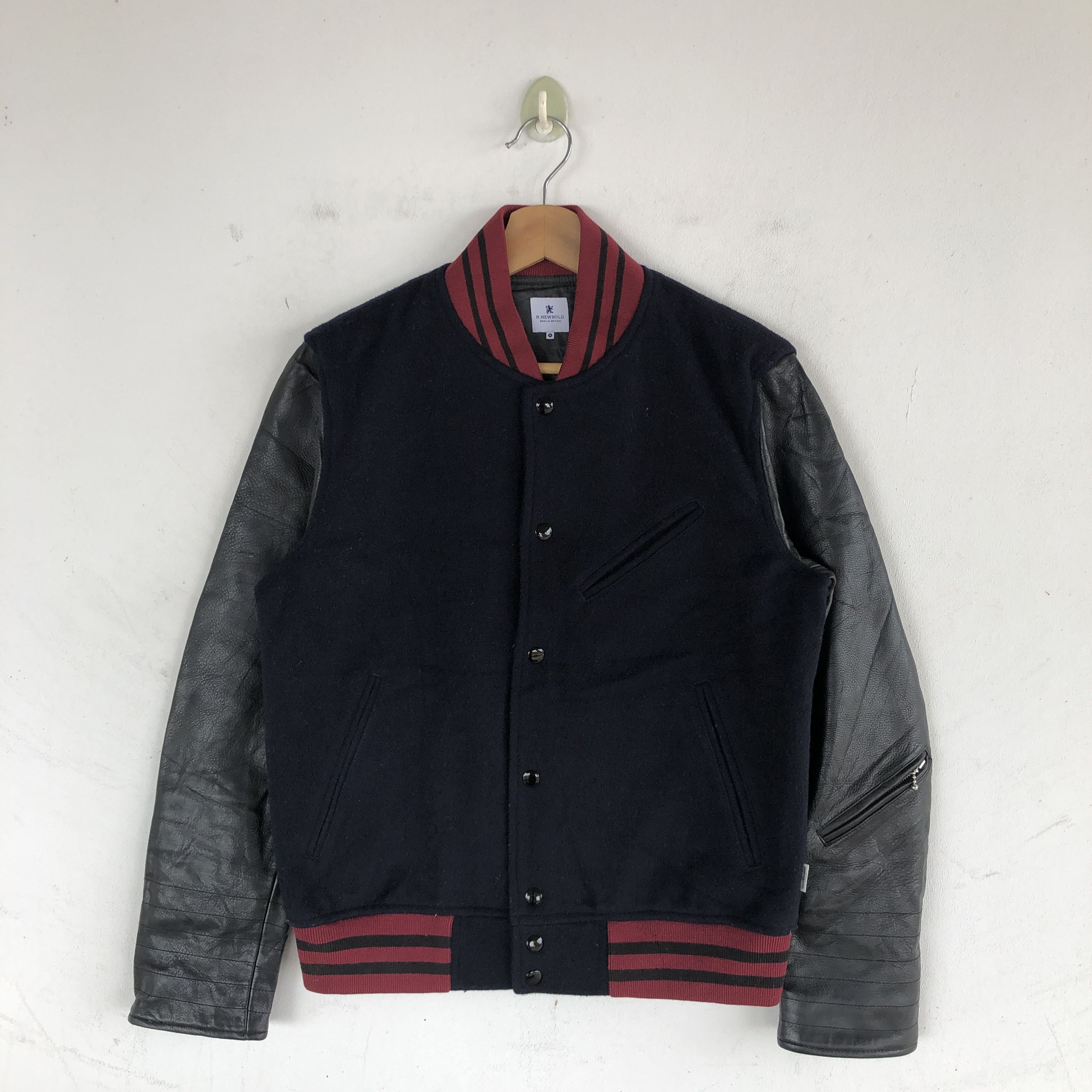 Japanese Brand × Vintage R Newbold Japanese Varsity Jacket Leather Wool Jacket Size US M / EU 48-50 / 2 - 1 Thumbnail