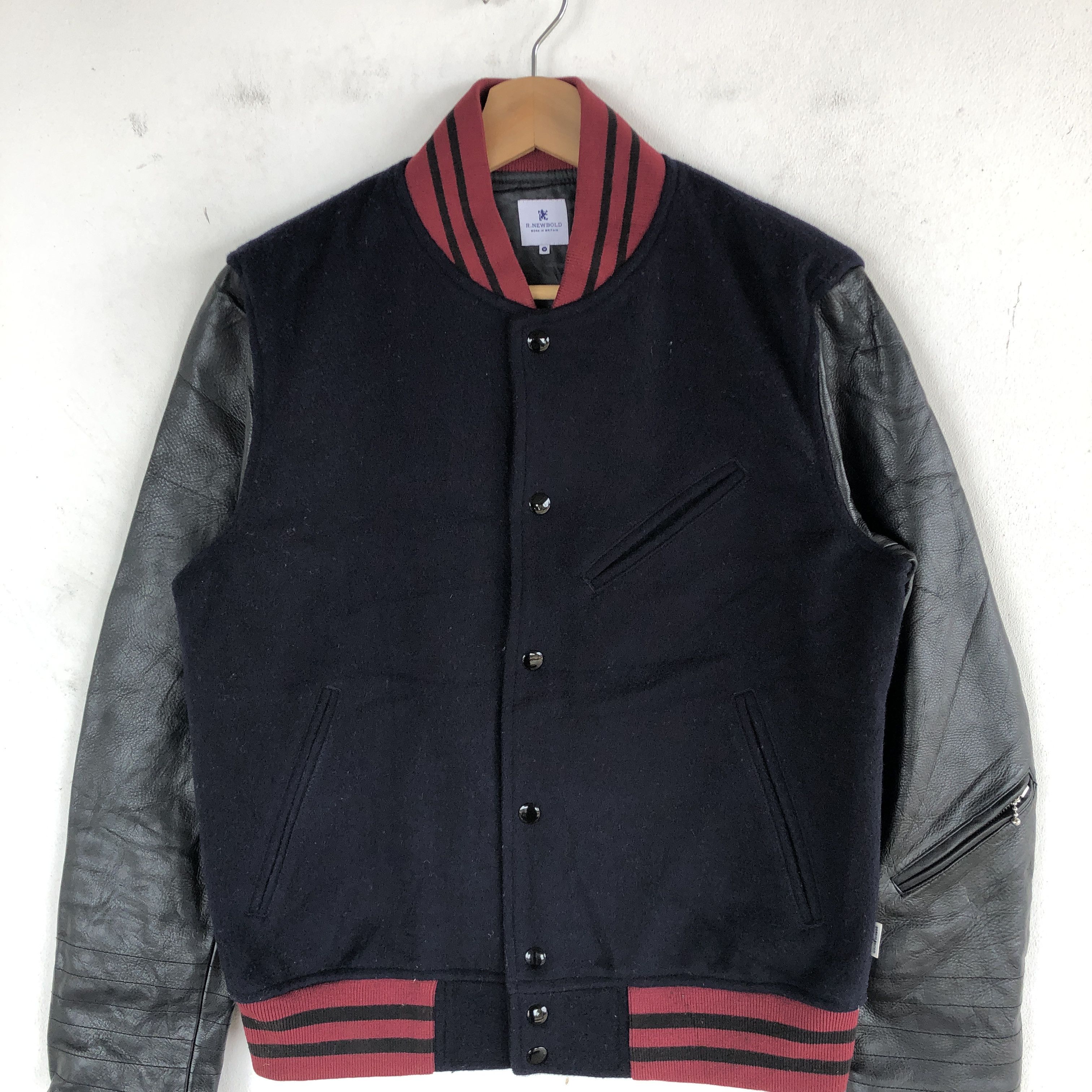 Japanese Brand × Vintage R Newbold Japanese Varsity Jacket Leather Wool Jacket Size US M / EU 48-50 / 2 - 4 Thumbnail