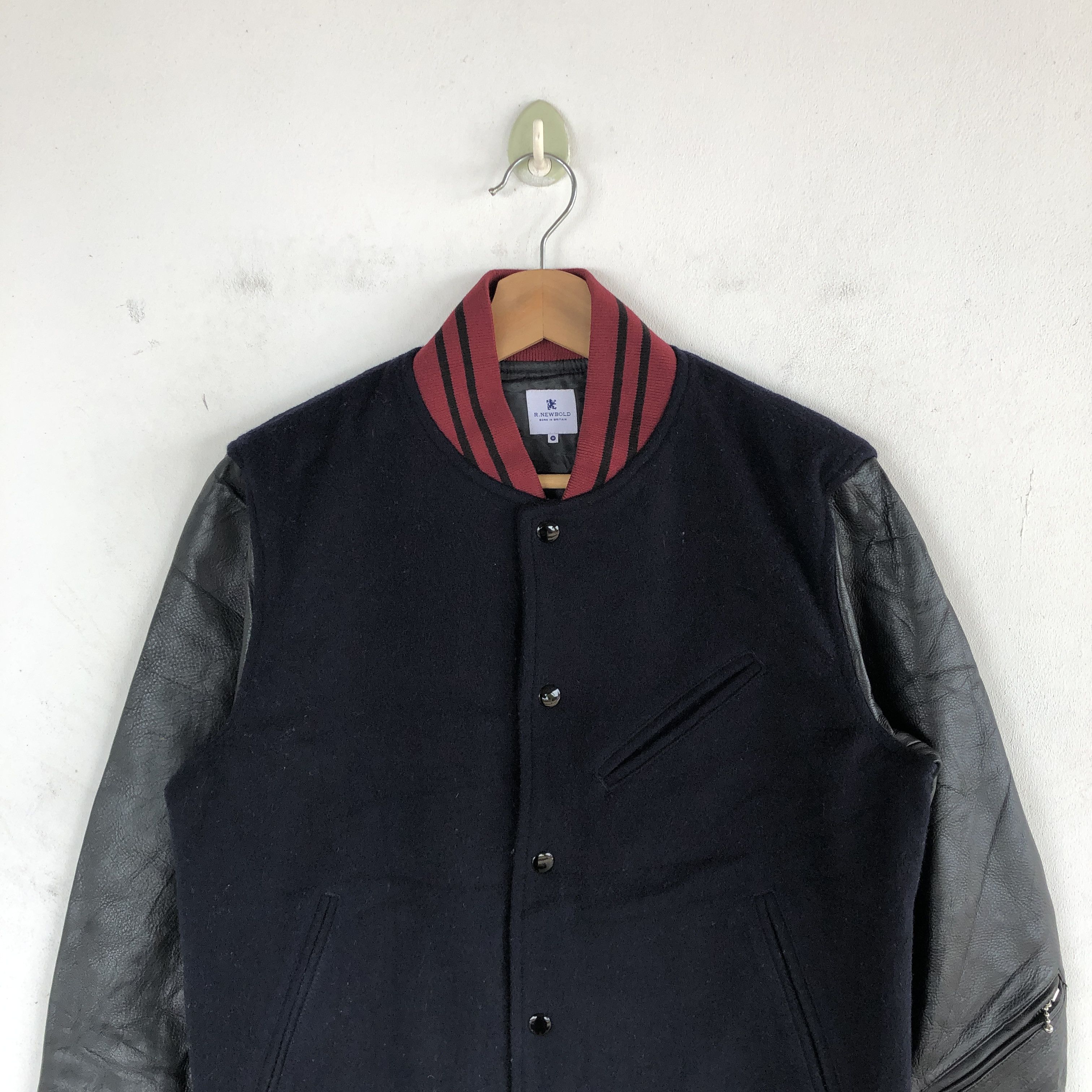 Japanese Brand × Vintage R Newbold Japanese Varsity Jacket Leather Wool Jacket Size US M / EU 48-50 / 2 - 3 Thumbnail