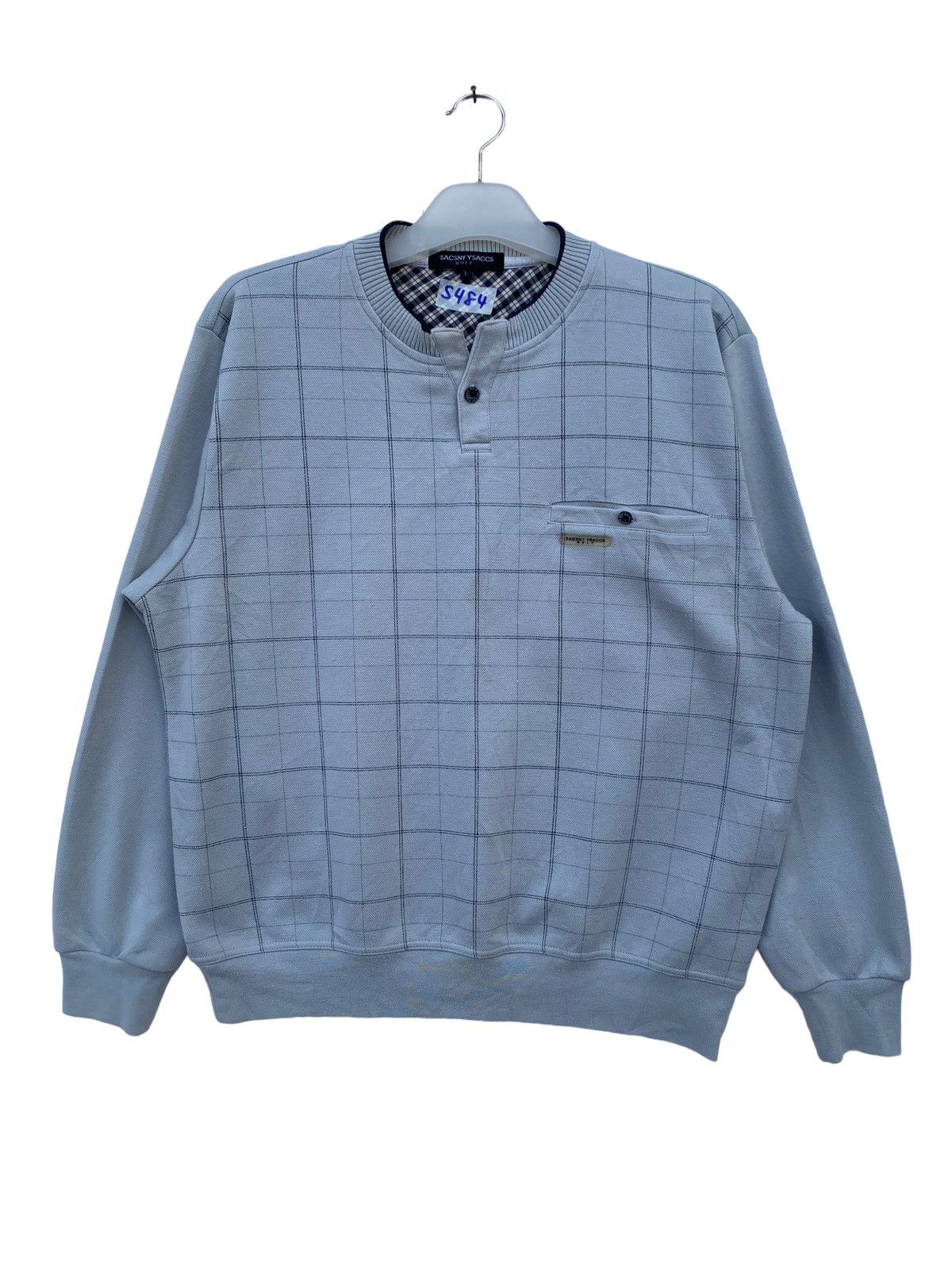 image of Vintage Sacsny Ysaccs Sweater in Grey, Men's (Size Large)