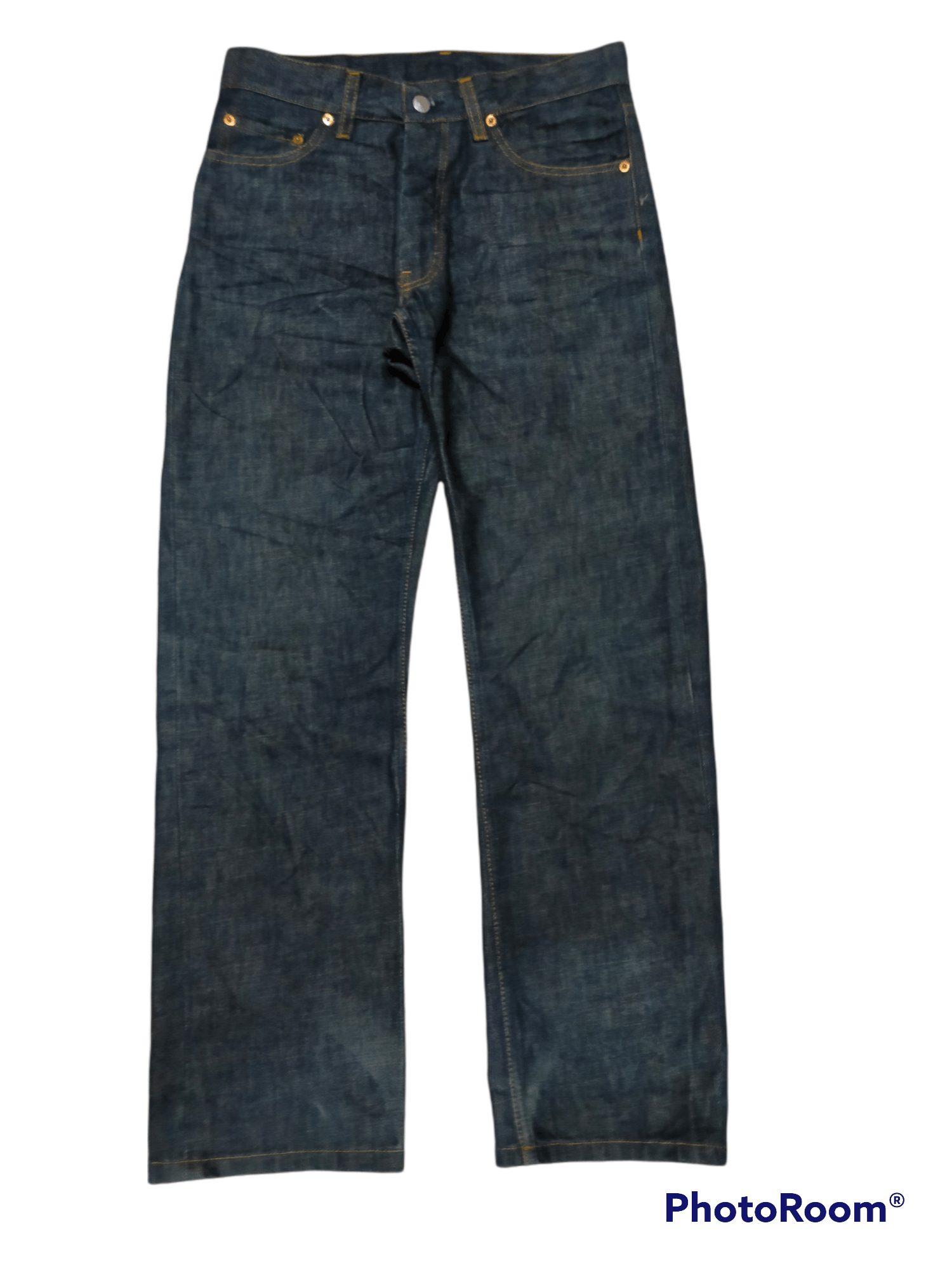 image of Archival 1998 Helmut Lang Blue Jeans in Dark Blue, Men's (Size 30)