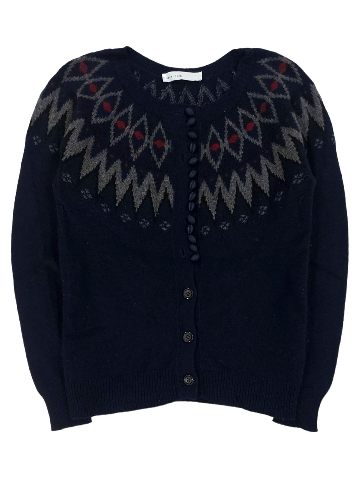 image of Sacai Luck Mohair Cardigan in Dark Blue, Women's (Size Small)