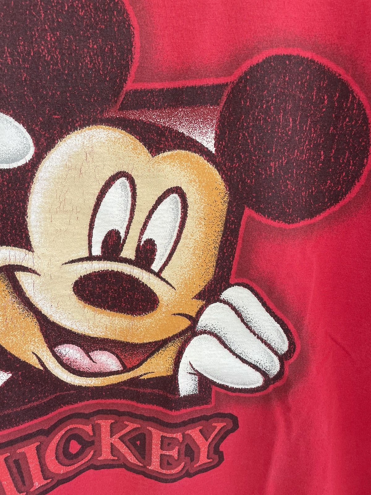 Cartoon Network × Disney × Vintage Vintage Disneyland Mickey Mouse Red T-shirt Single Stitch Size US XL / EU 56 / 4 - 4 Thumbnail