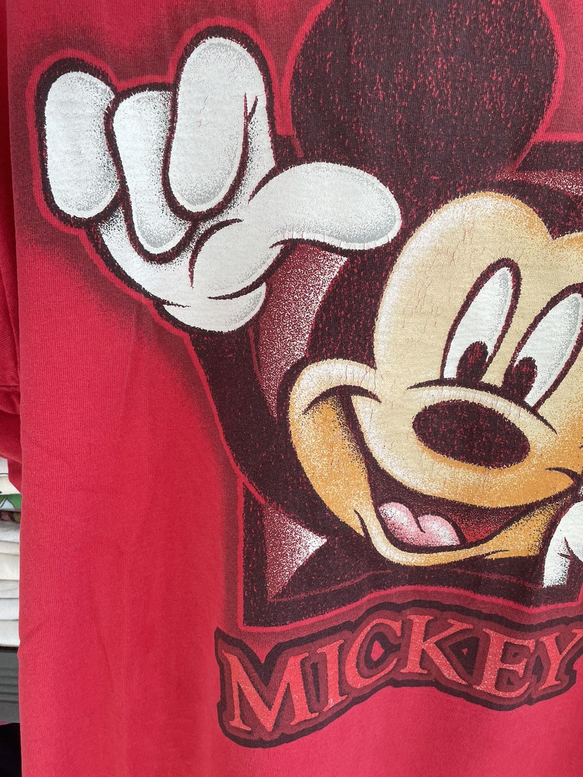 Cartoon Network × Disney × Vintage Vintage Disneyland Mickey Mouse Red T-shirt Single Stitch Size US XL / EU 56 / 4 - 3 Thumbnail