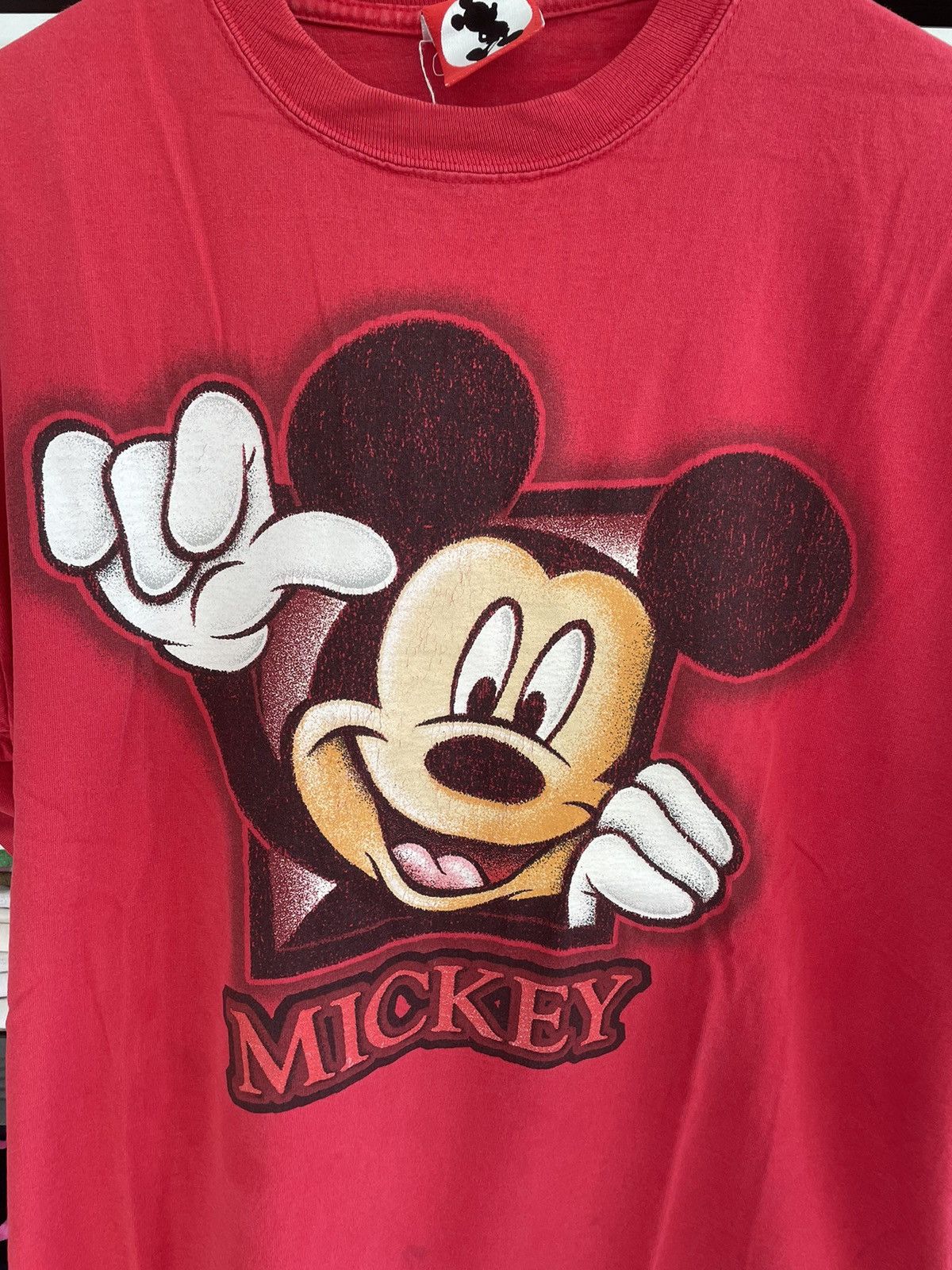 Cartoon Network × Disney × Vintage Vintage Disneyland Mickey Mouse Red T-shirt Single Stitch Size US XL / EU 56 / 4 - 2 Thumbnail