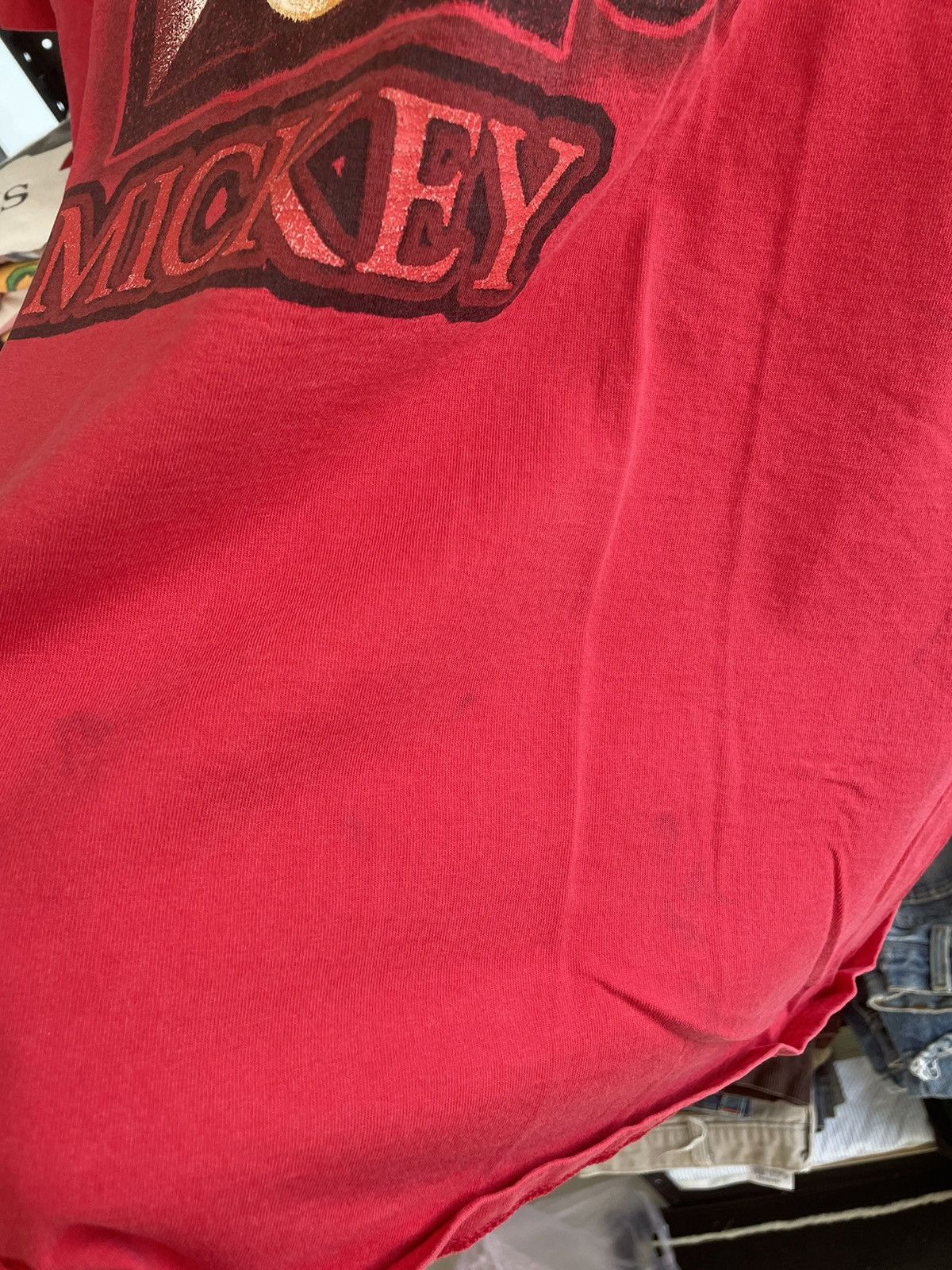 Cartoon Network × Disney × Vintage Vintage Disneyland Mickey Mouse Red T-shirt Single Stitch Size US XL / EU 56 / 4 - 5 Thumbnail