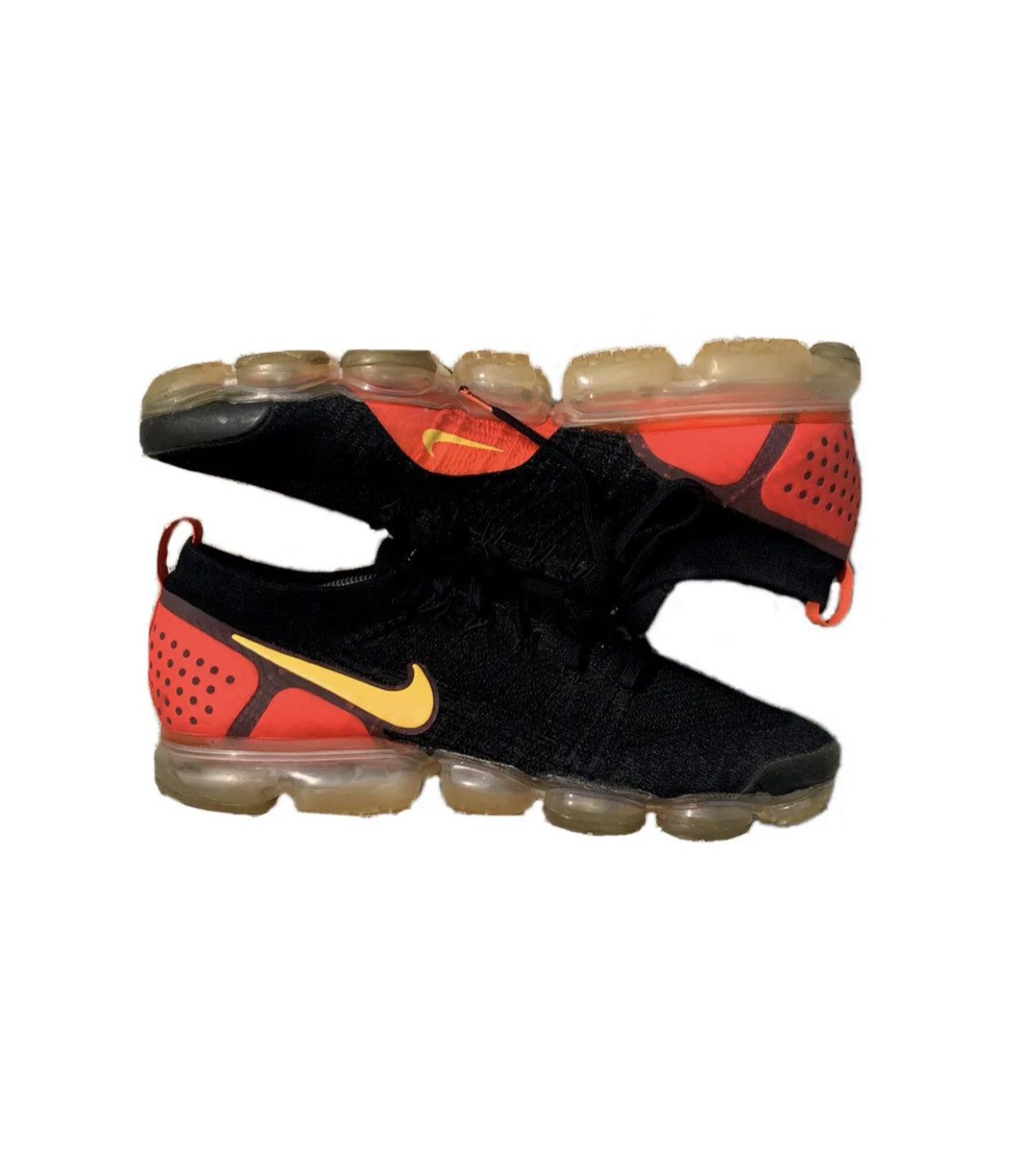 Nike Air VaporMax Flyknit Laser Orange Running Shoes Black