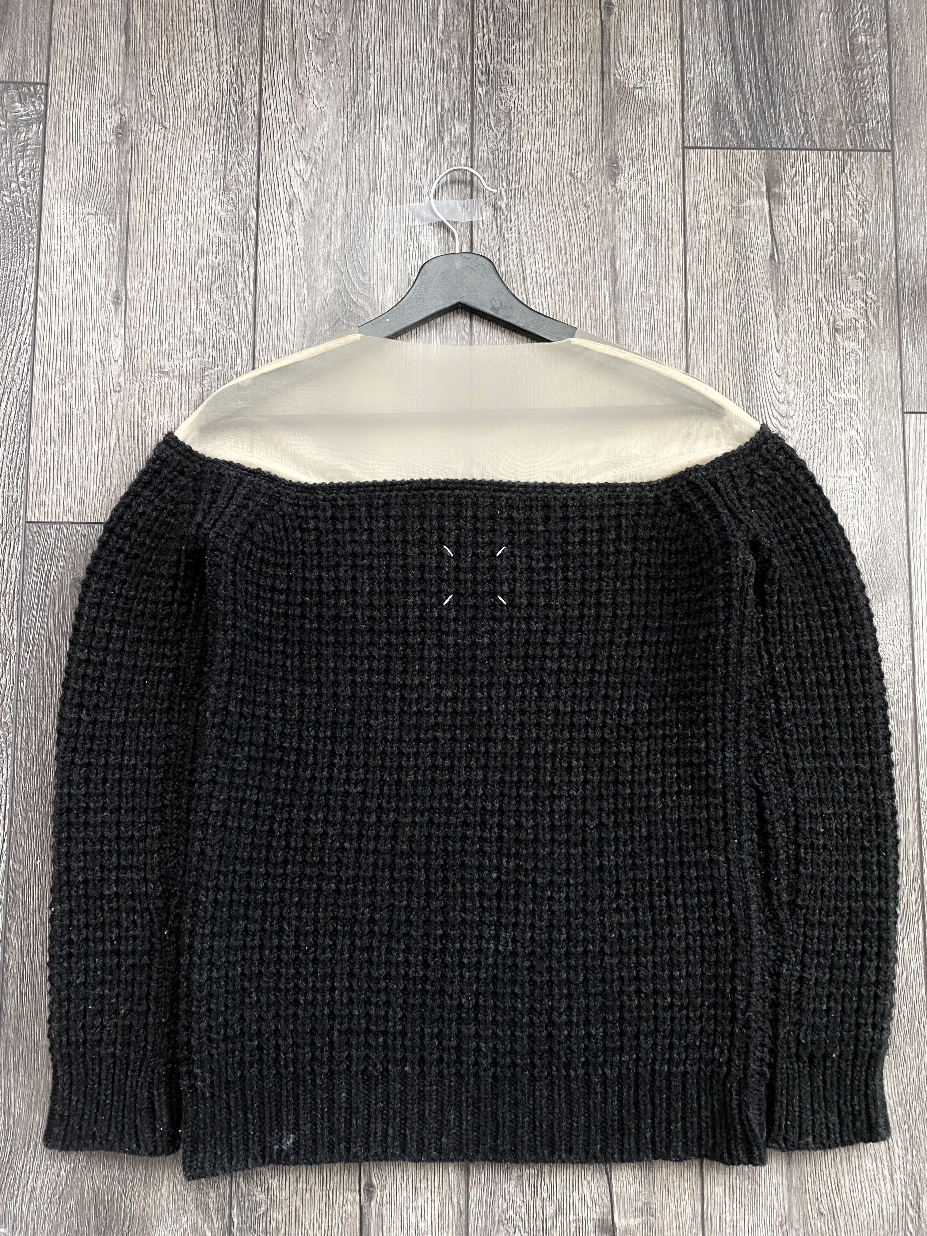 Pre-owned Maison Margiela A/w2006 Artisanal Reconstructed Mesh Wool Knit Sweater In Black