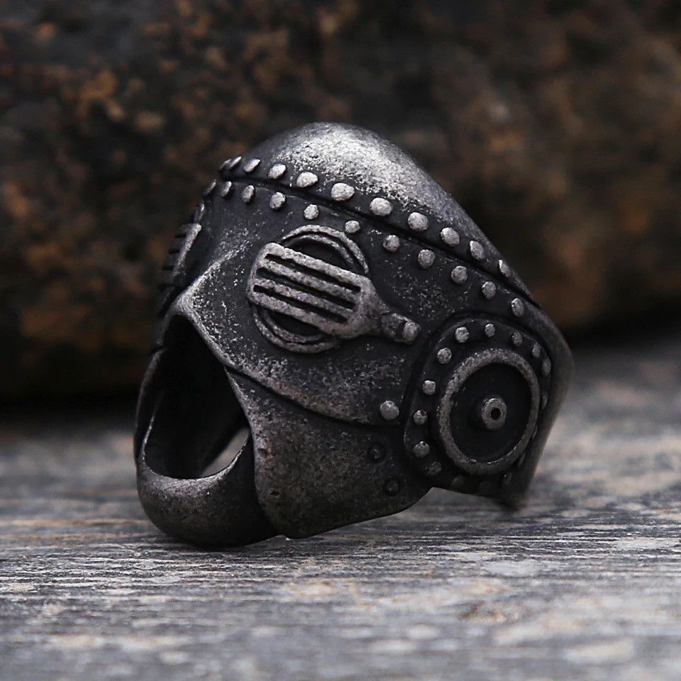 Jewelry × Vintage Gothic Punk Death Skull Mask Ring Size ONE SIZE - 4 Thumbnail