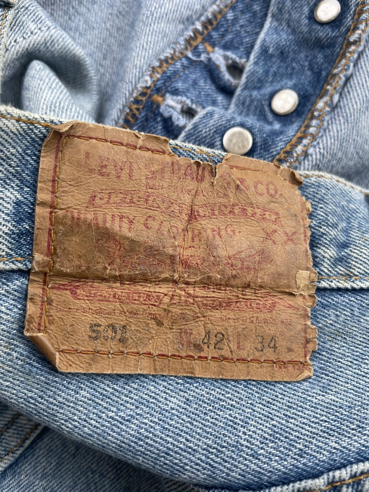 Levi's Vintage Levi’s 501 1993 Usa Aging Faded Wash Size US 40 / EU 56 - 8 Thumbnail