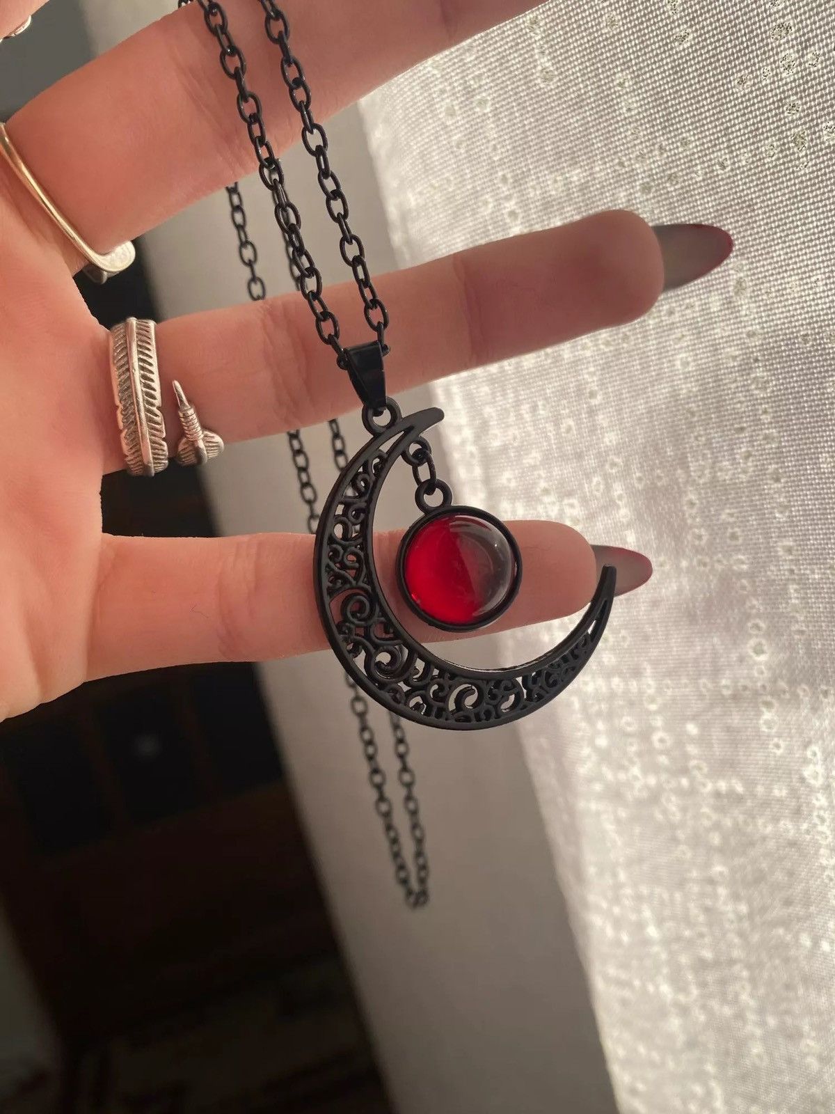 Jewelry × Vintage Goth Crescent Moon Necklace Size ONE SIZE - 2 Thumbnail