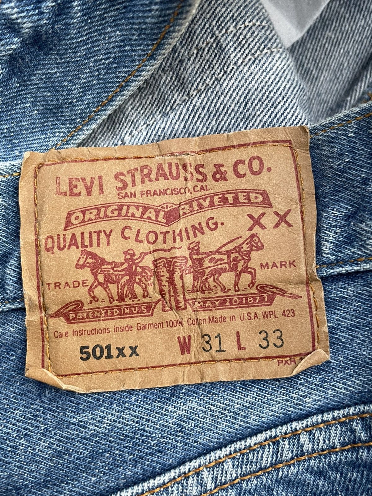 Levi's × Vintage Vintage Levi’s 501xx Usa 1993 Aging Wash Denim Size US 29 - 10 Thumbnail