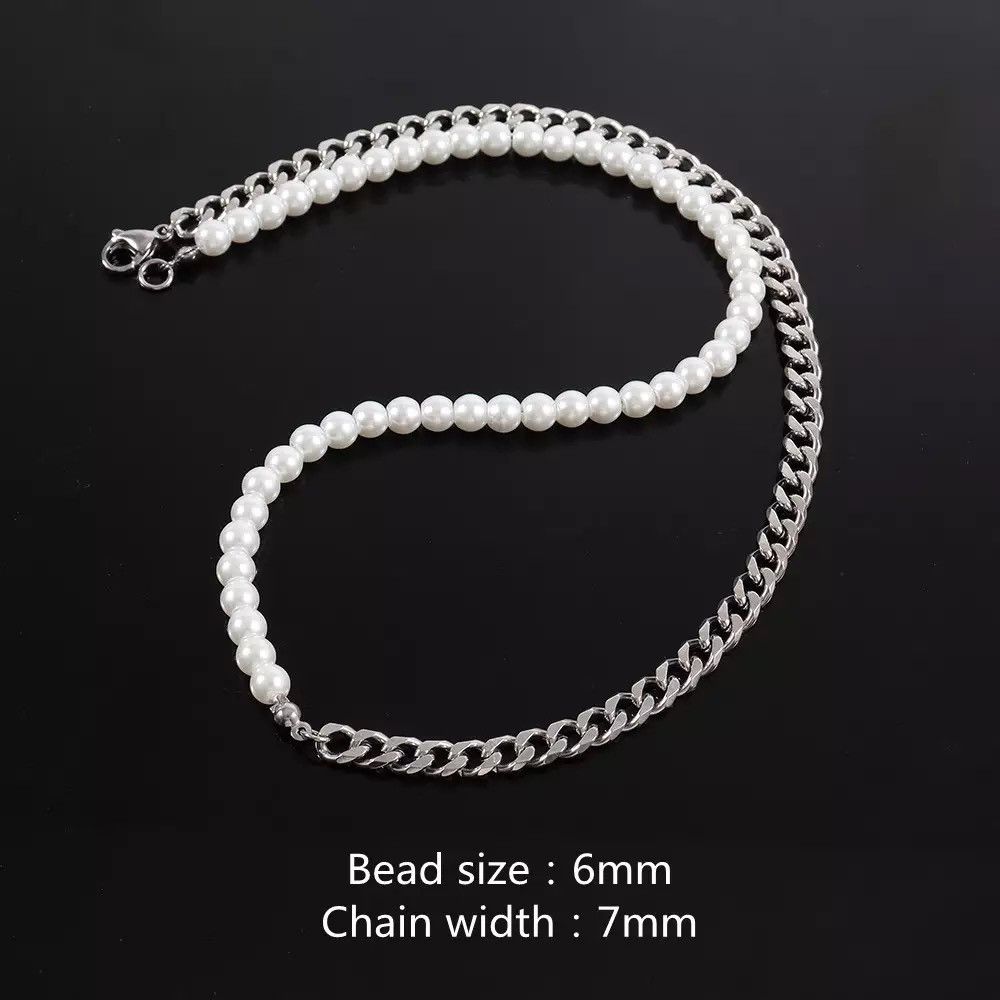 Jewelry New Trendy Imitation Pearl Chain Necklace Size ONE SIZE - 2 Thumbnail