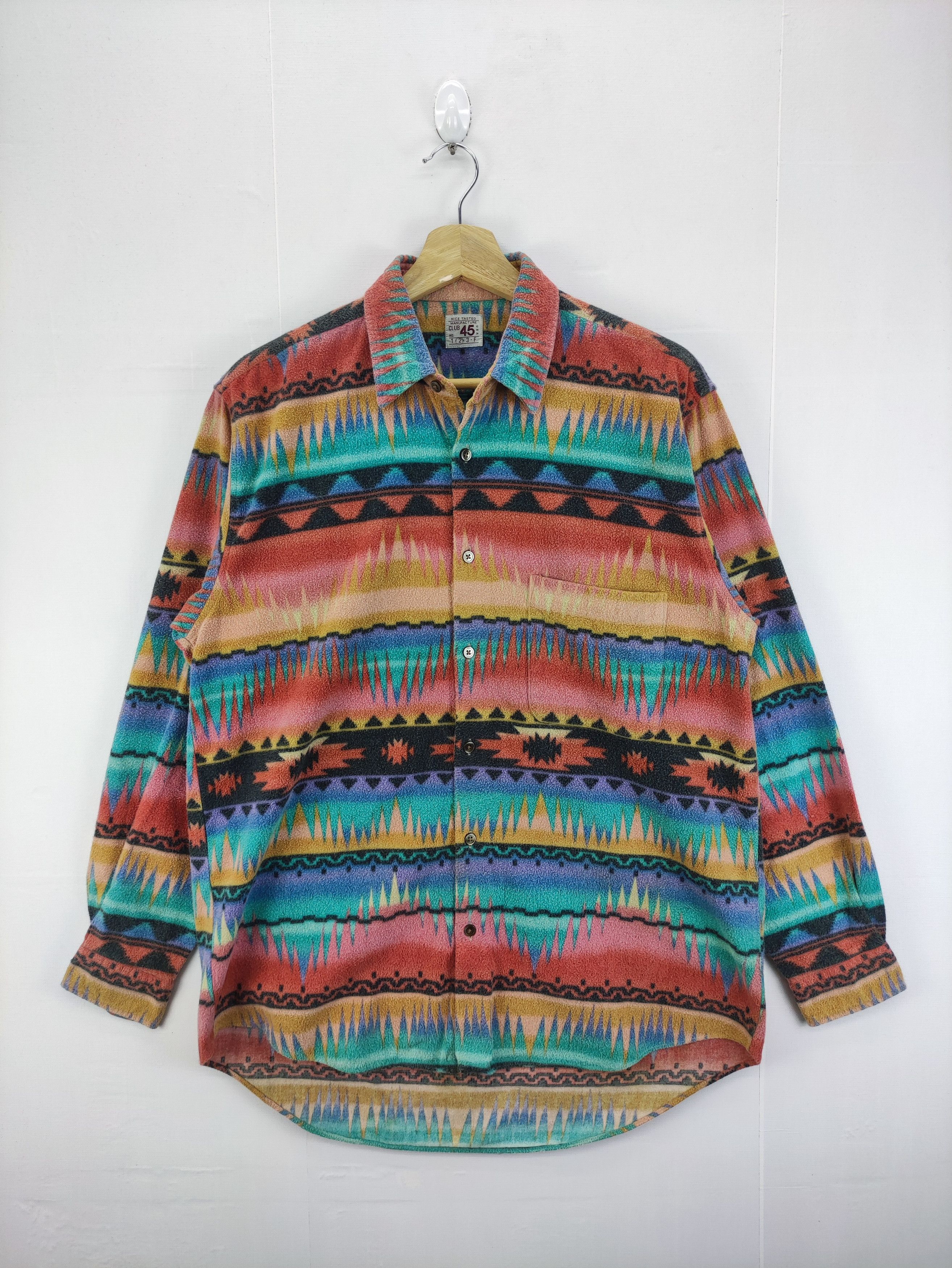 Japanese Brand Vintage Navajo Native Fleece Shirt Button Up Size US M / EU 48-50 / 2 - 1 Thumbnail