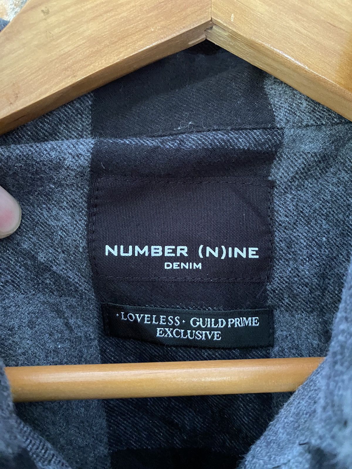 Number (N)ine Cross Black check wool blend Size US M / EU 48-50 / 2 - 8 Thumbnail